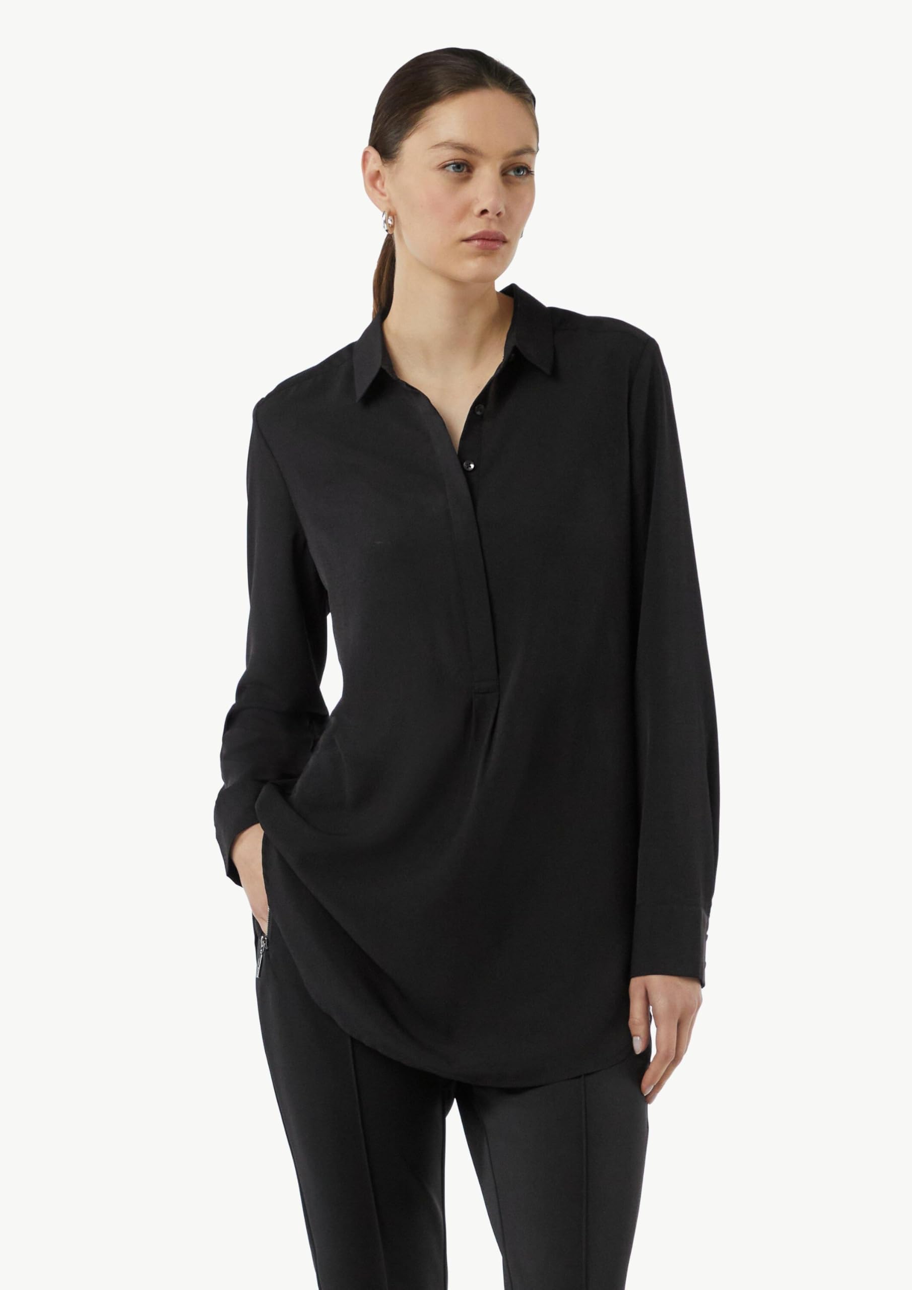 comma-longbluse-chiffon-schwarz-gr-36-transparent image 5