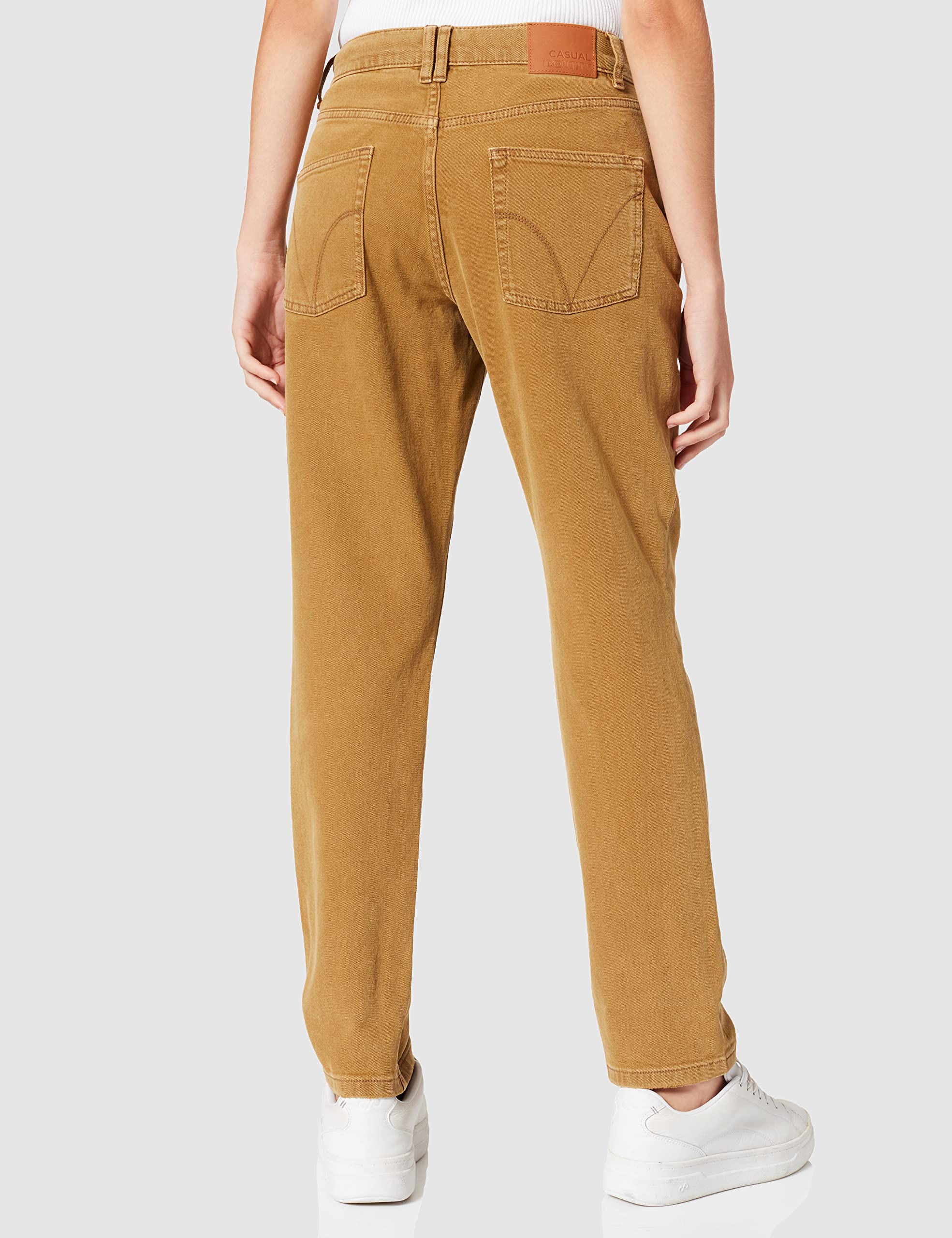comma-freizeithose-damen-46-olive-brown-jeans-optik-baumwolle image 4