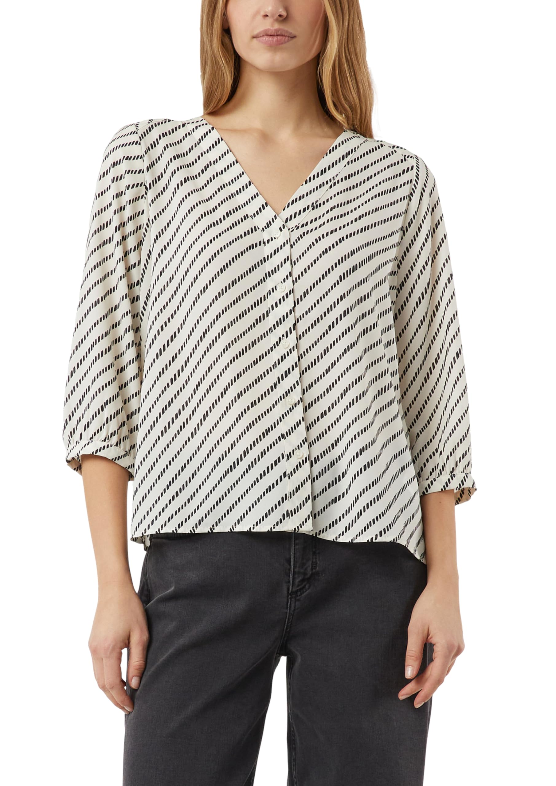 comma-chiffon-bluse-v-ausschnitt-gemustert-gr-e-42 image 1