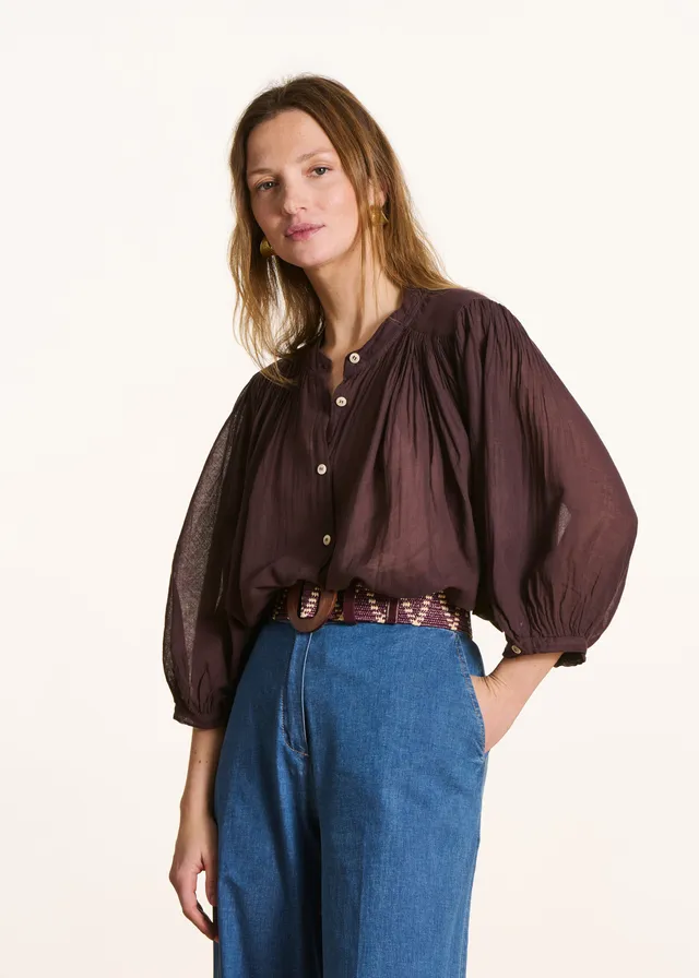 la-f-e-marabout-e-bluse-voile-baumwolle-braun-damen image 1