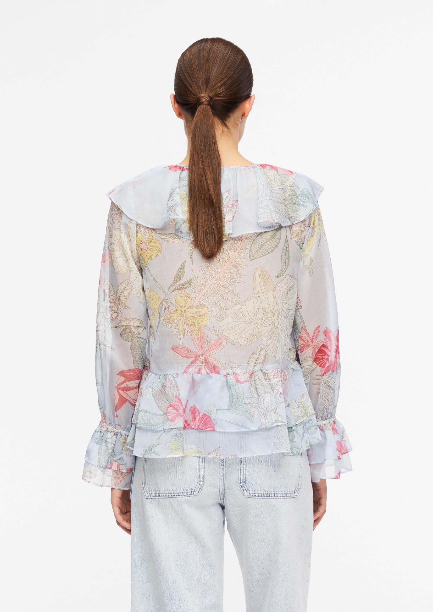 comma-bluse-chiffon-v-ausschnitt-volant-rmel-gr-34 image 7