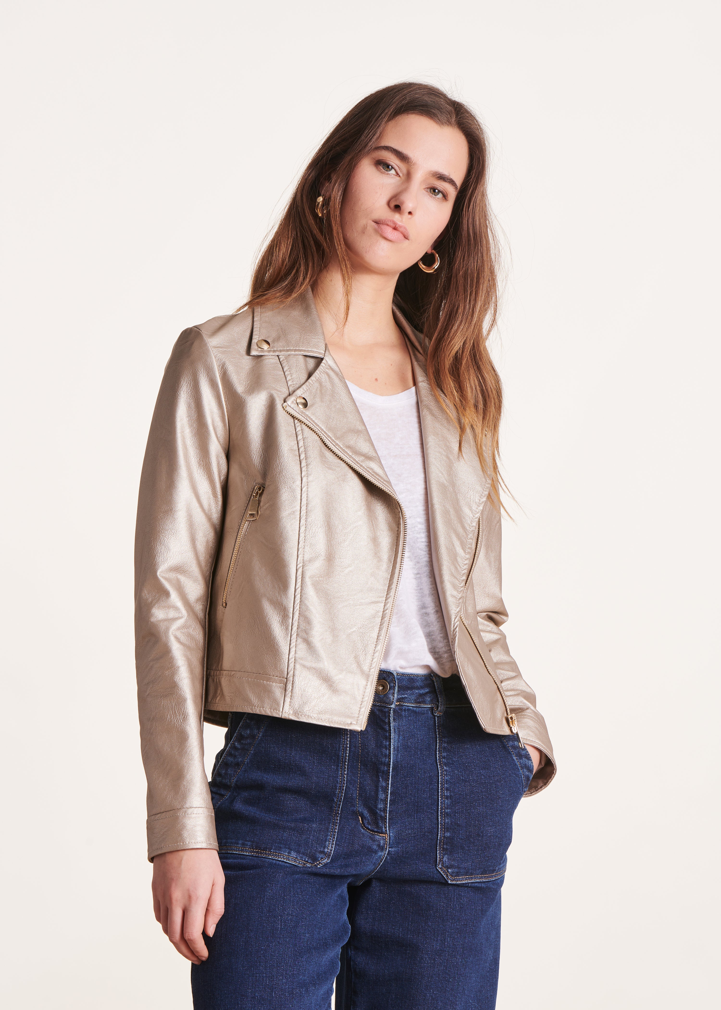 la-f-e-marabout-e-chibi-blouson-beige-bikerjacke-lederop image 1