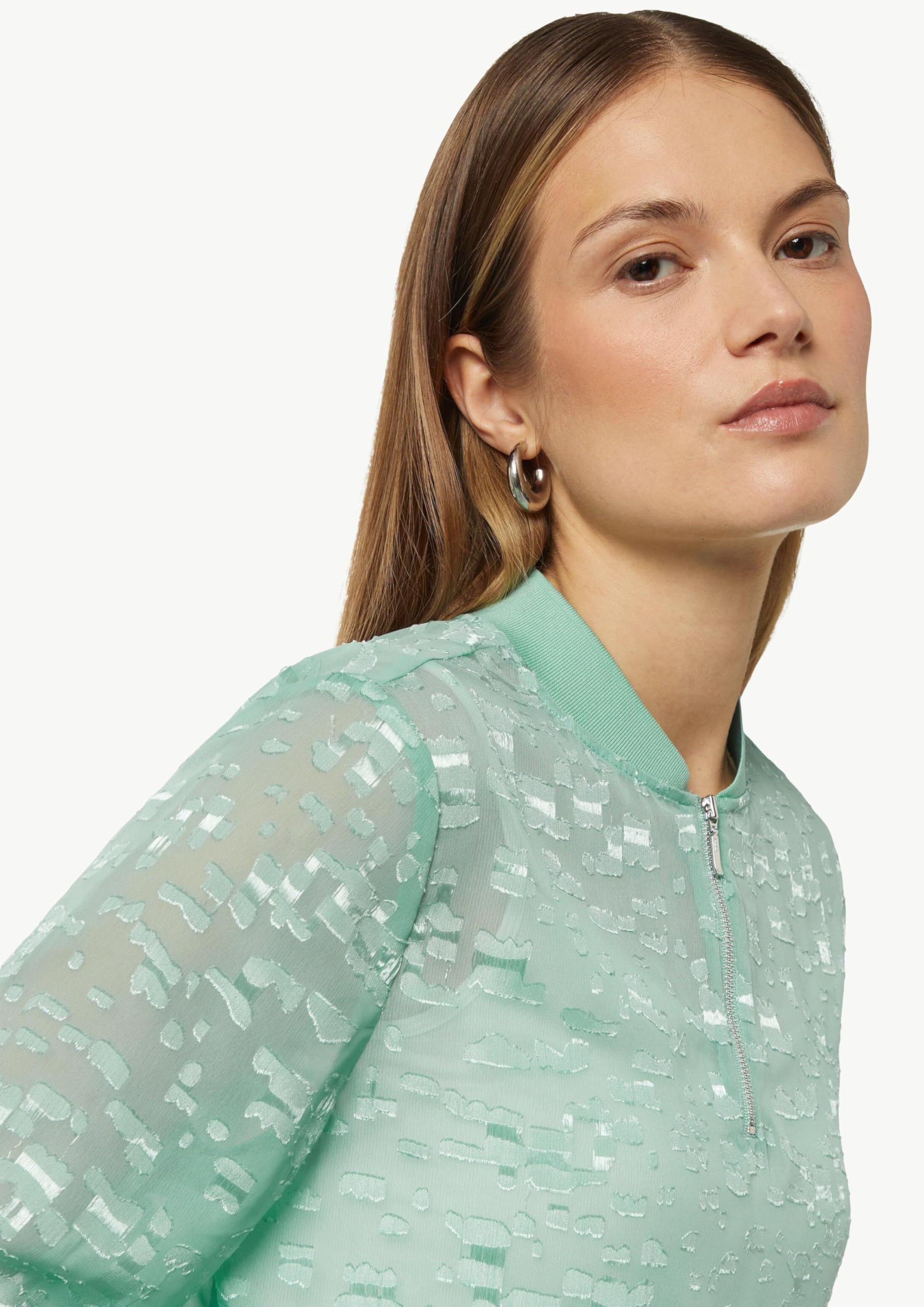comma-jacquard-bluse-transparent-zip-ausschnitt-minze image 4