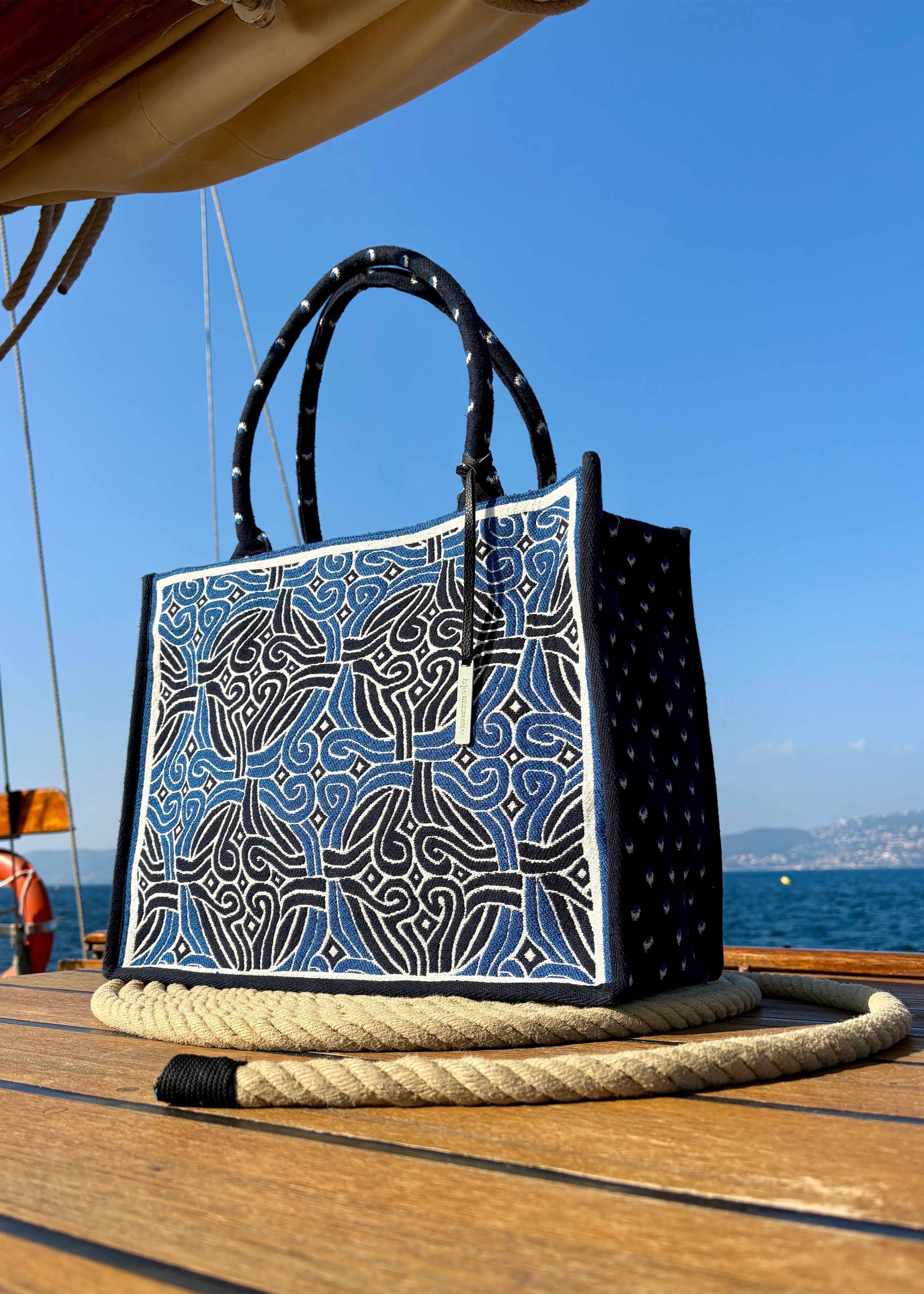 la-f-e-marabout-e-fetard-shopper-blau-jacquard image 1