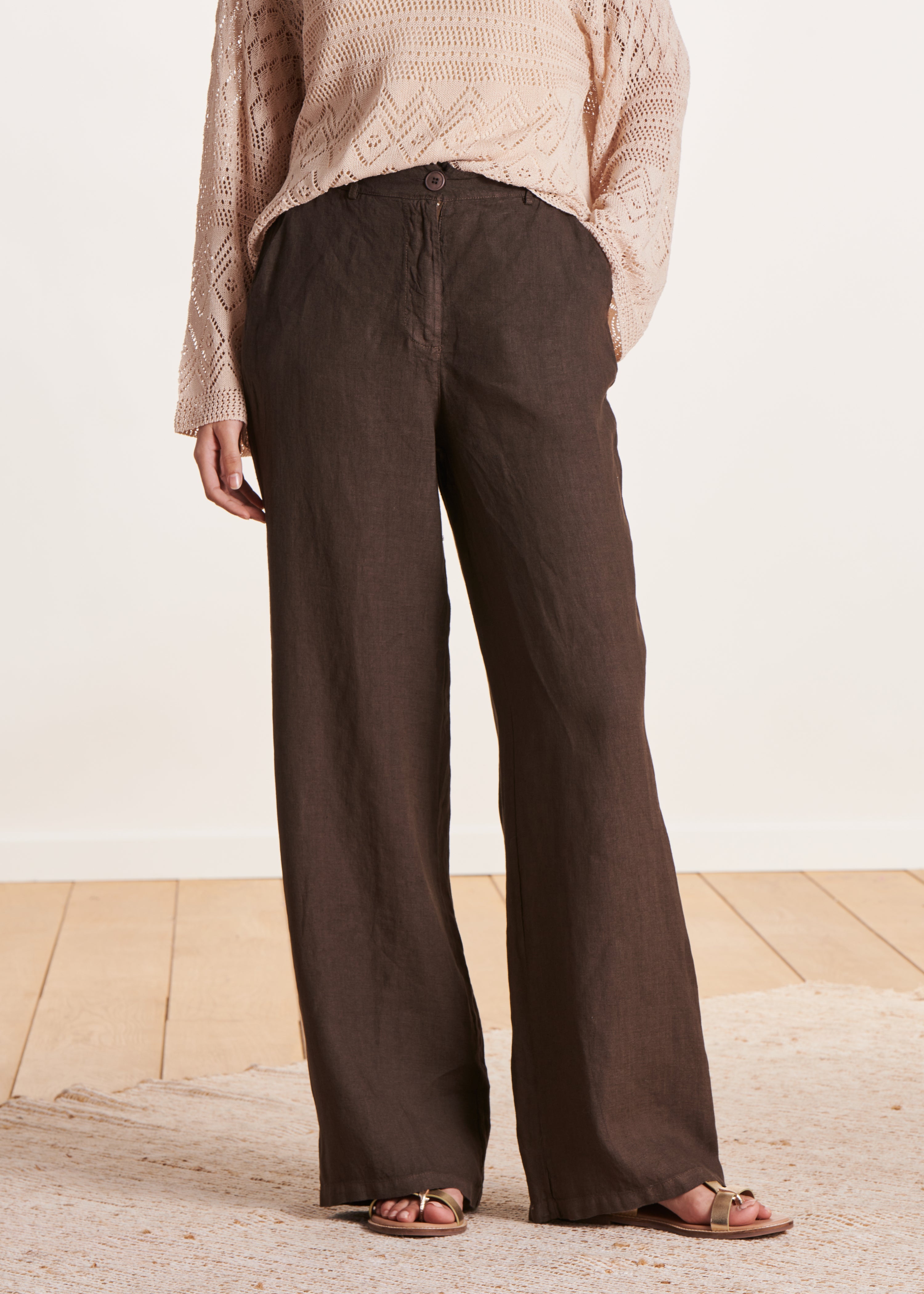 la-f-e-marabout-e-blandin-leinenhose-braun-high-waist image 2