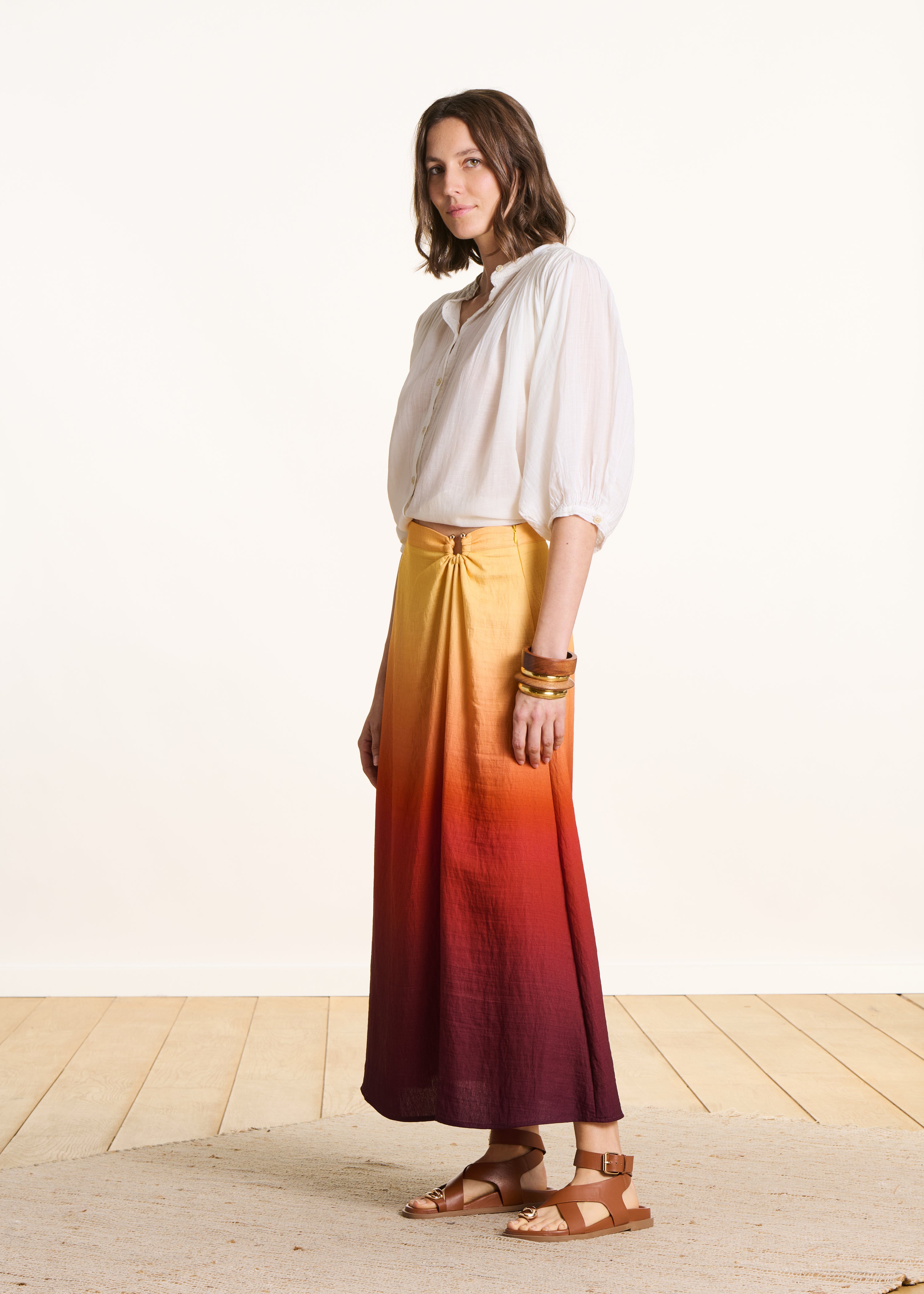 la-f-e-marabout-e-midi-rock-gelb-tie-dye-lyocell image 1