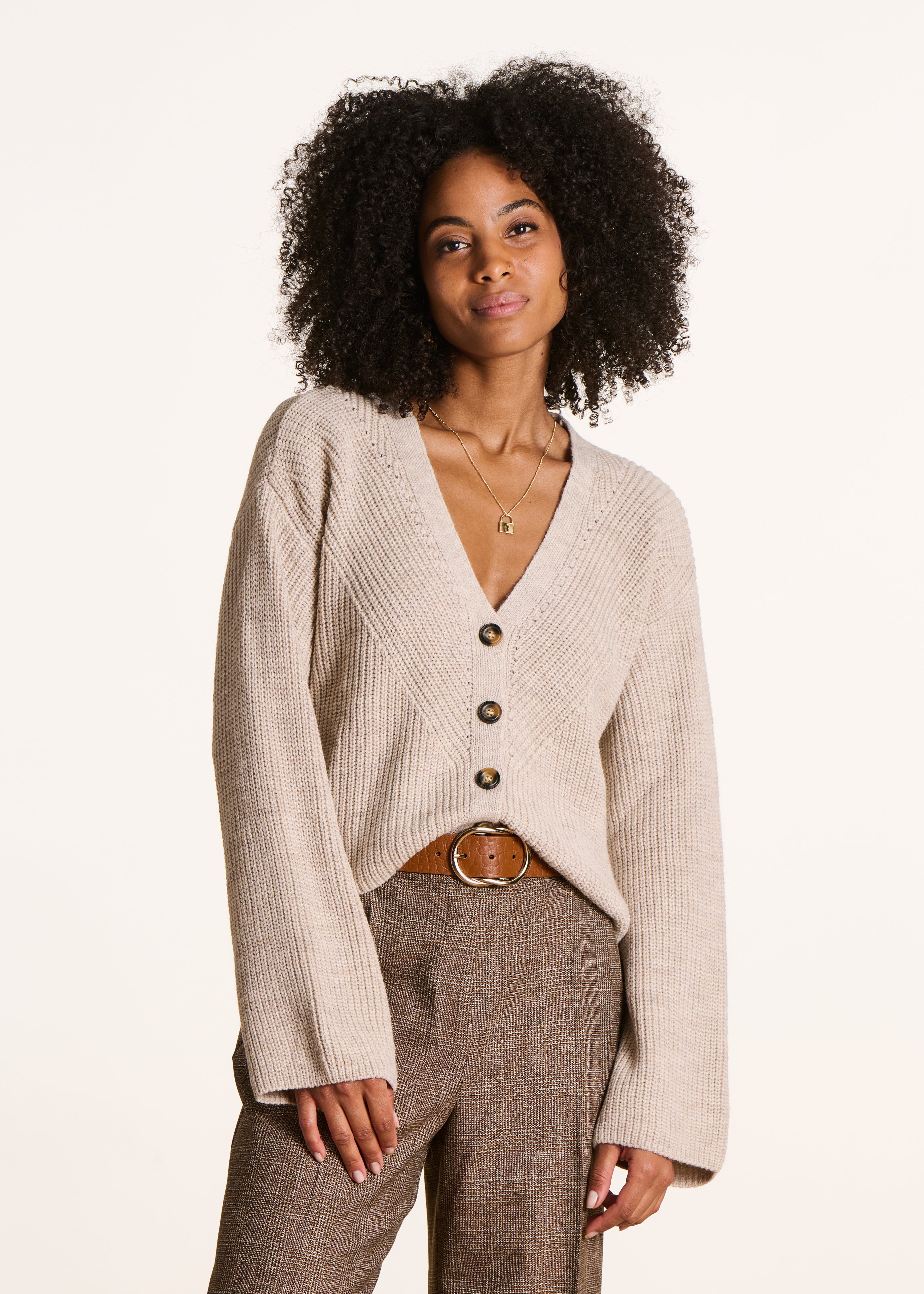 la-f-e-marabout-e-strickweste-beige-kurz-wolle-alpaka-damen image 1