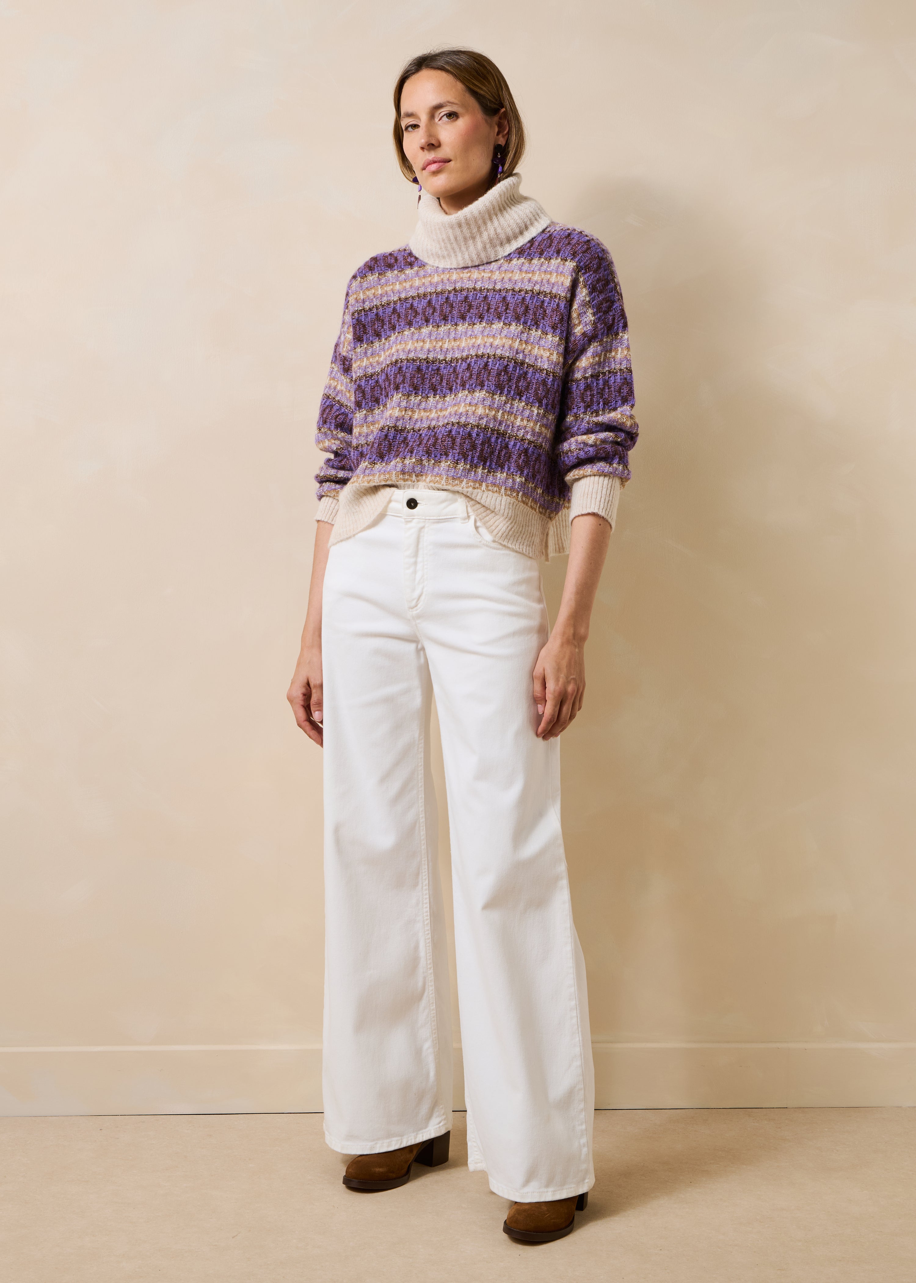 la-f-e-marabout-e-goji-pullover-cru-violett-streifen-oversize image 2