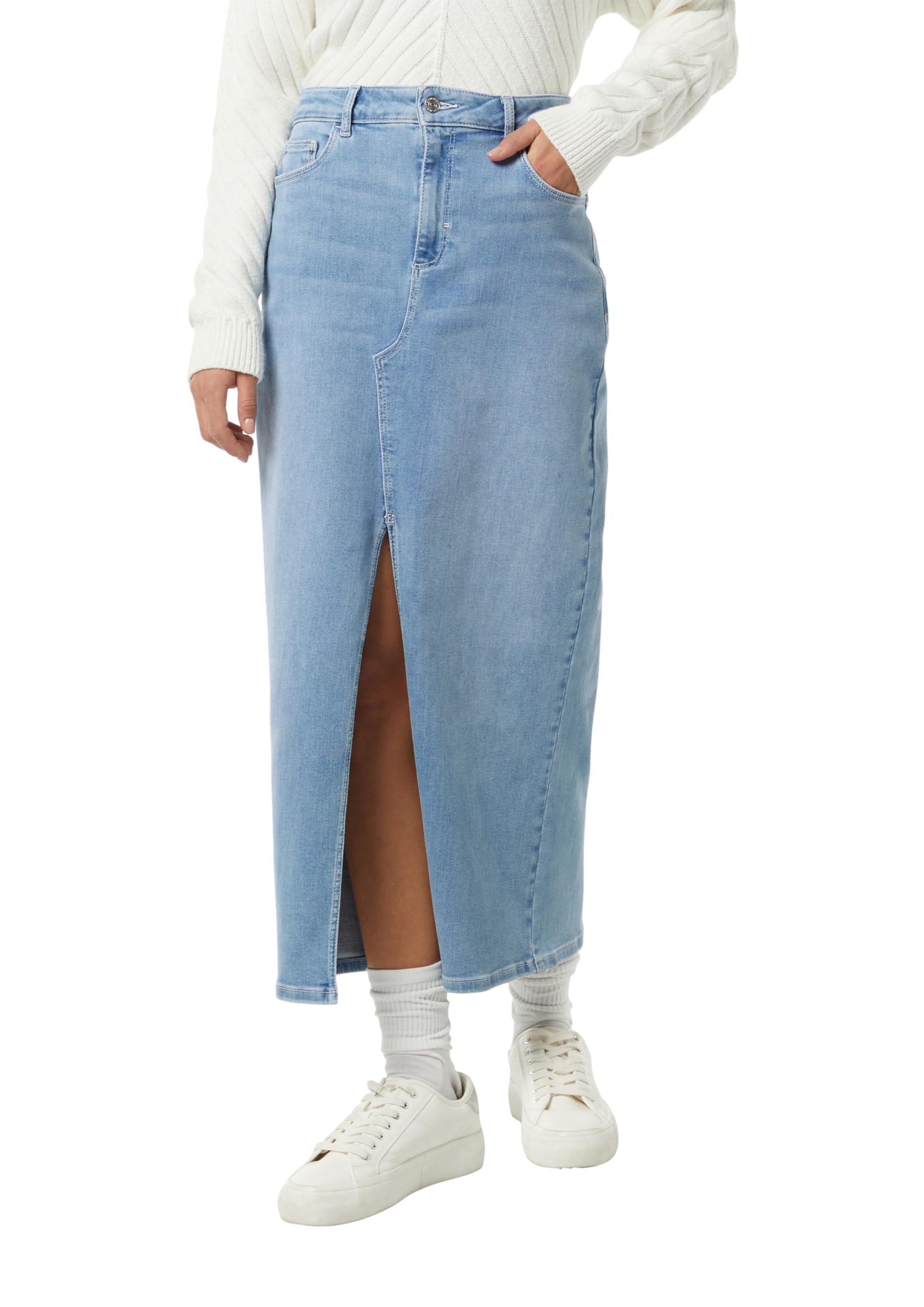 comma-jeans-rock-lang-mit-schlitz-mid-rise-baumwolle image 1