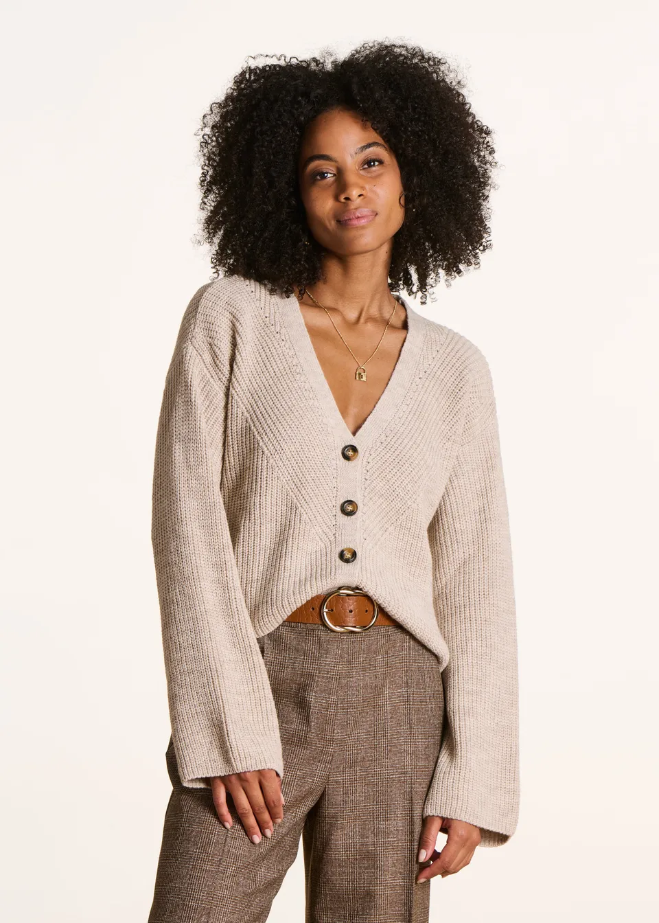la-f-e-marabout-e-strickweste-beige-kurz-wolle-alpaka-damen image 1