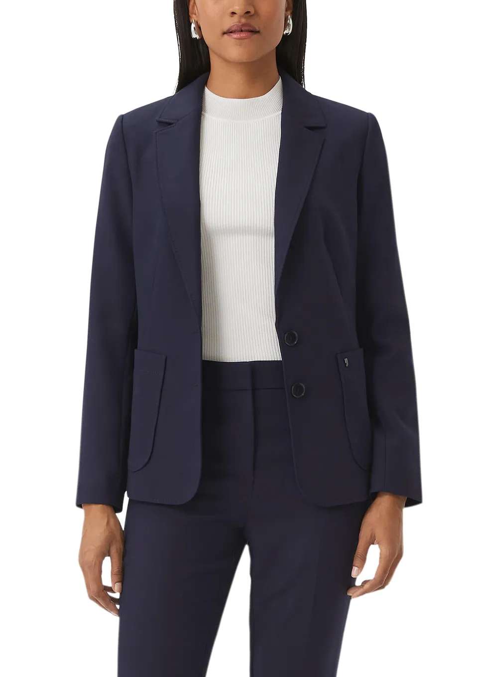 comma-blazers-blazer-leicht-gef-ttert-gr-40-navy image 1