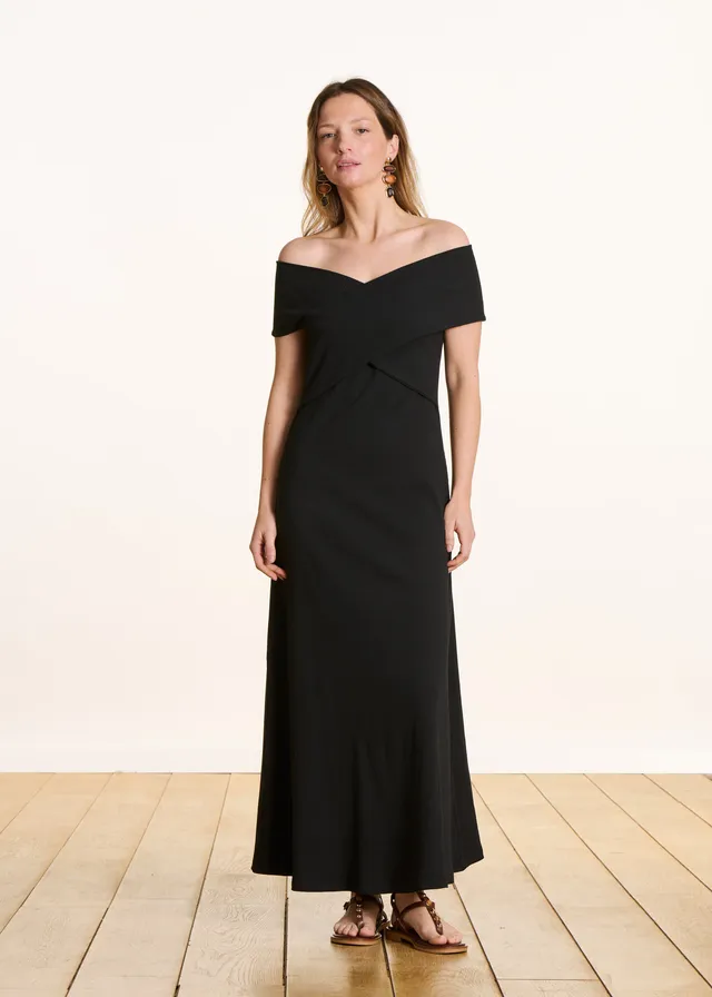 la-f-e-marabout-e-faon-midikleid-schwarz-bio-baumwolle image 1