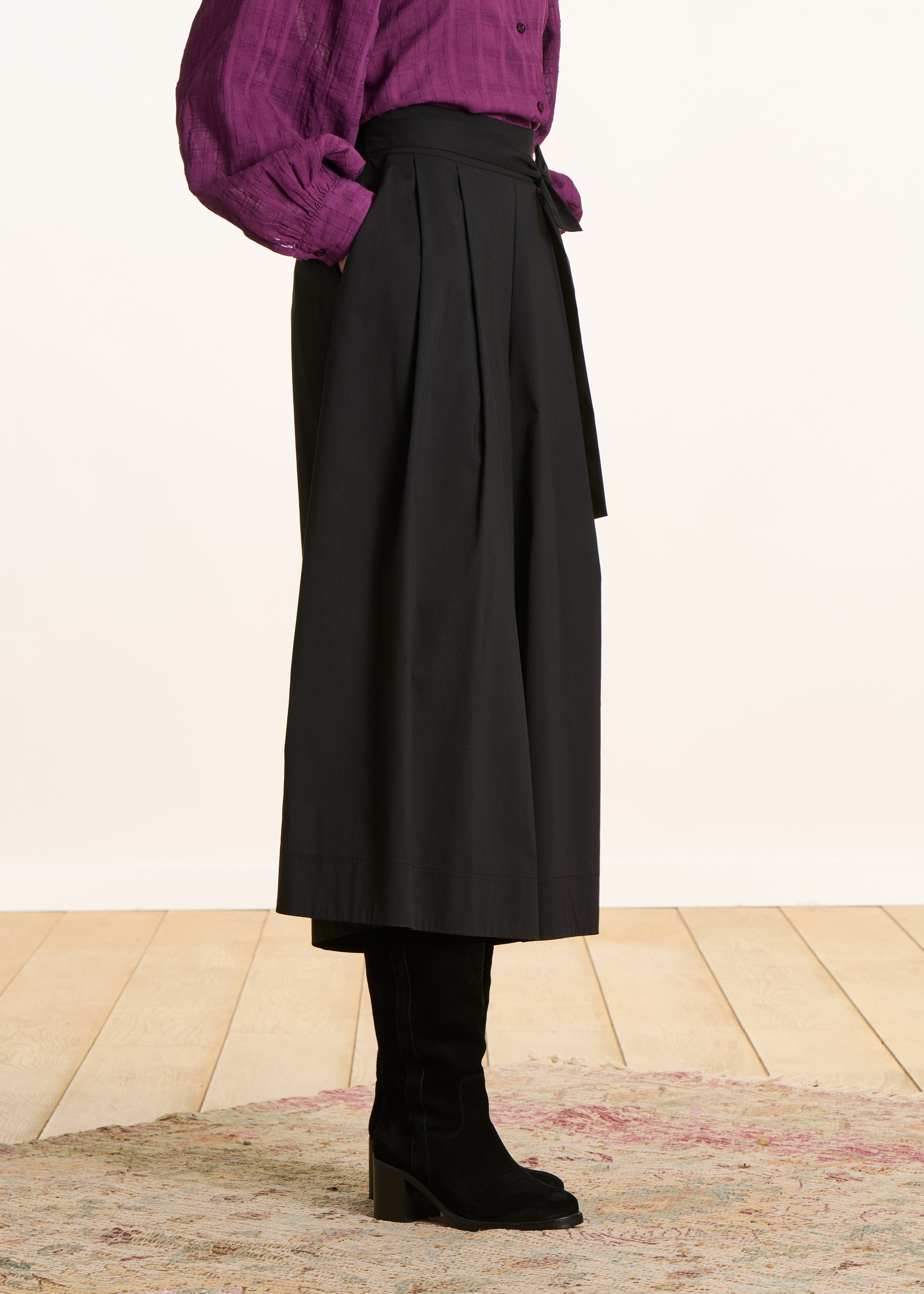 la-f-e-marabout-e-dactus-hose-schwarz-7-8-weit-baumwolle image 2