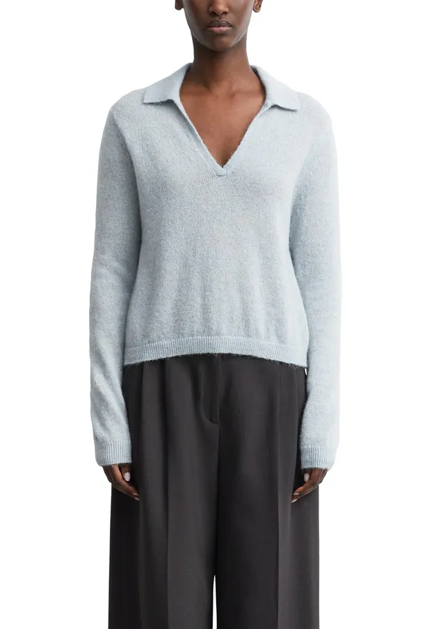 comma-knitwear-strickpullover-polokragen-relaxed-fit-beige image 1