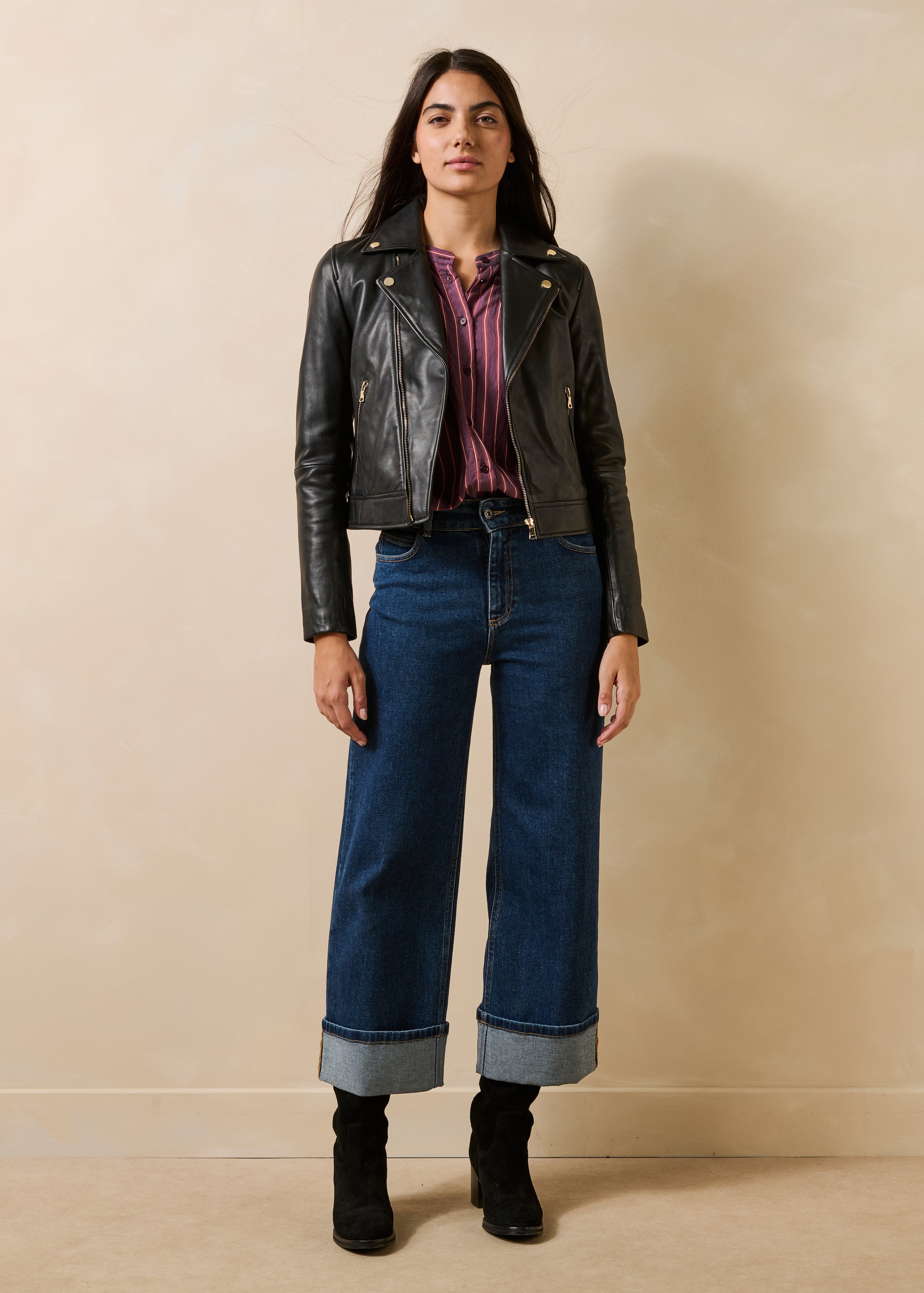 la-f-e-marabout-e-barcares-lederjacke-schwarz-38 image 1