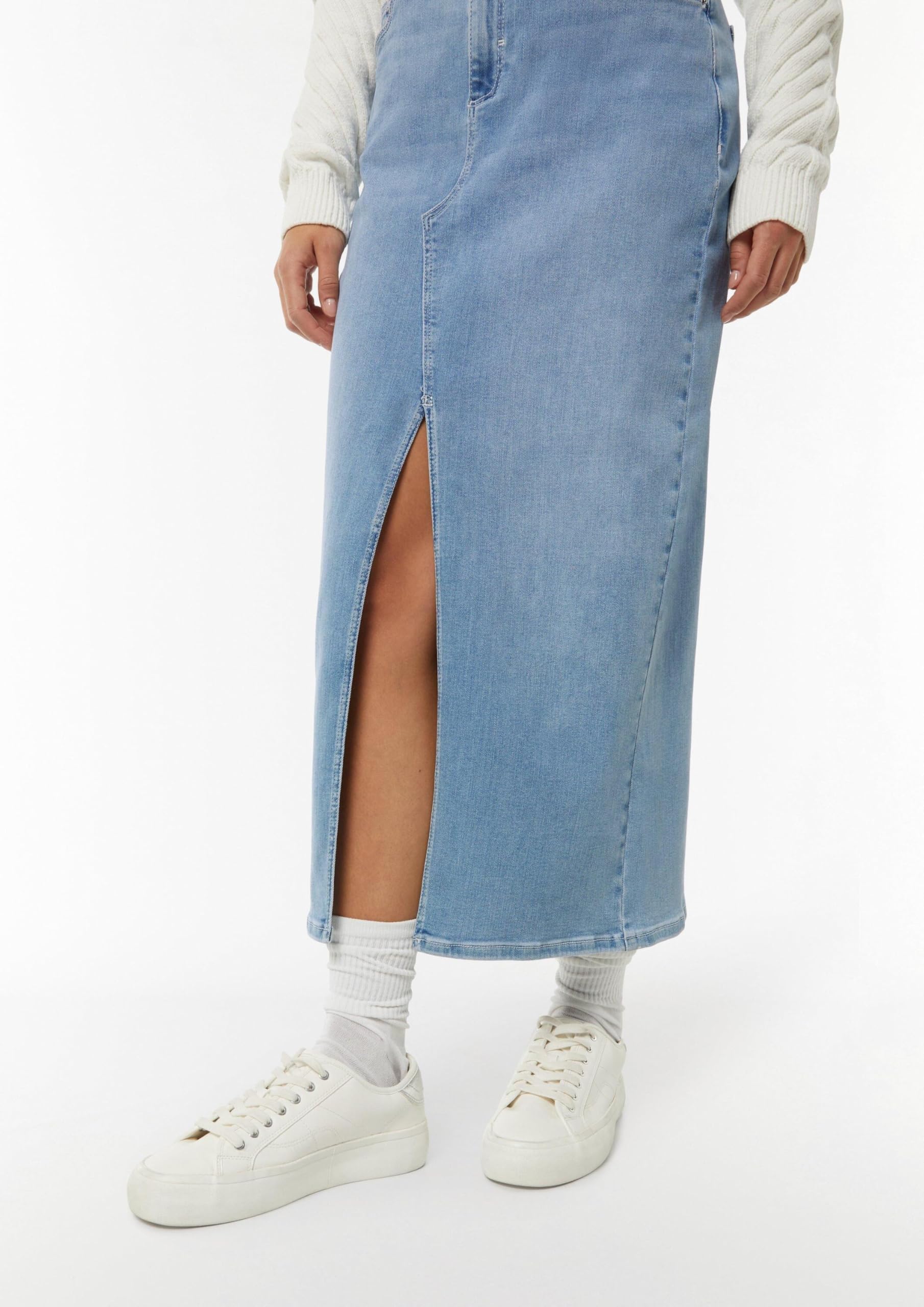 comma-jeans-rock-lang-mit-schlitz-mid-rise-baumwolle image 4