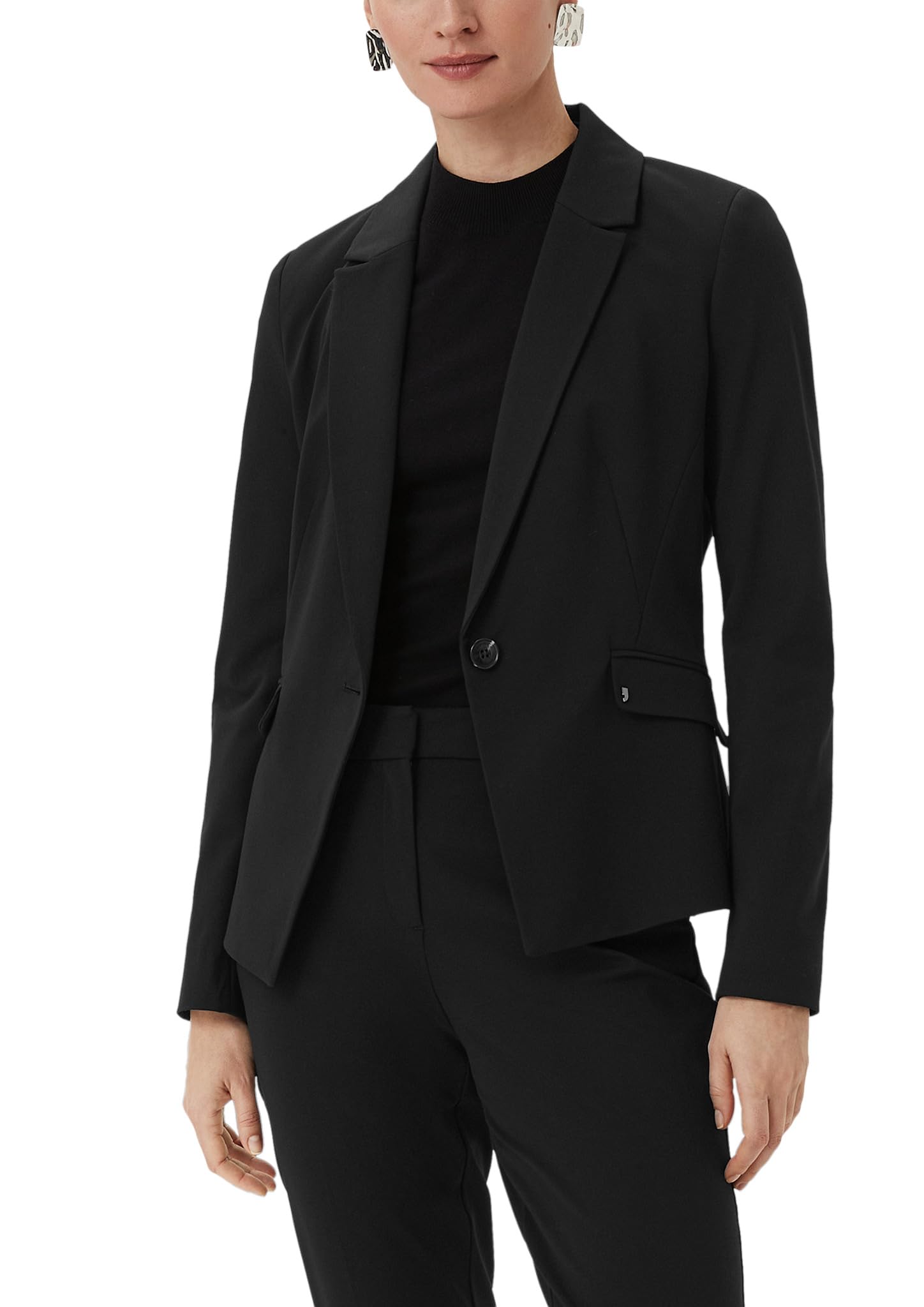 comma-blazers-blazer-schwarz-viskosemix-damen image 1