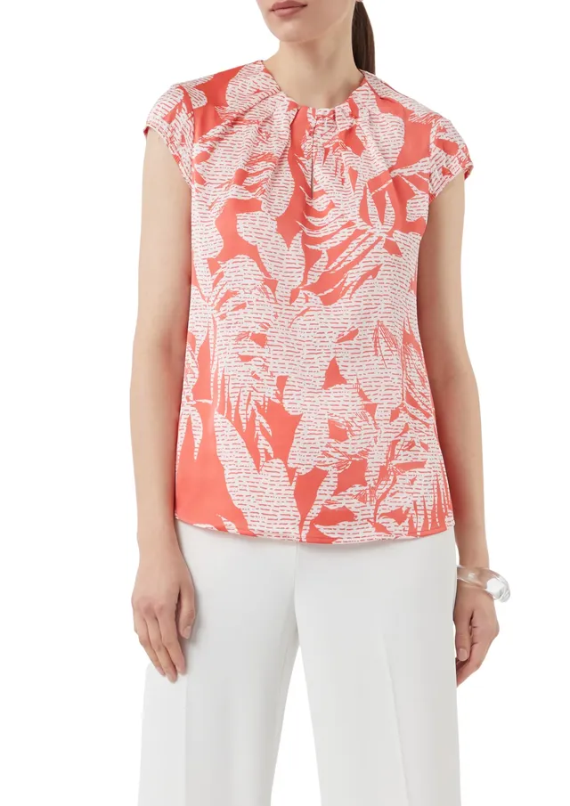 comma-satinbluse-all-over-print-raffung-gr-42-bluse image 1