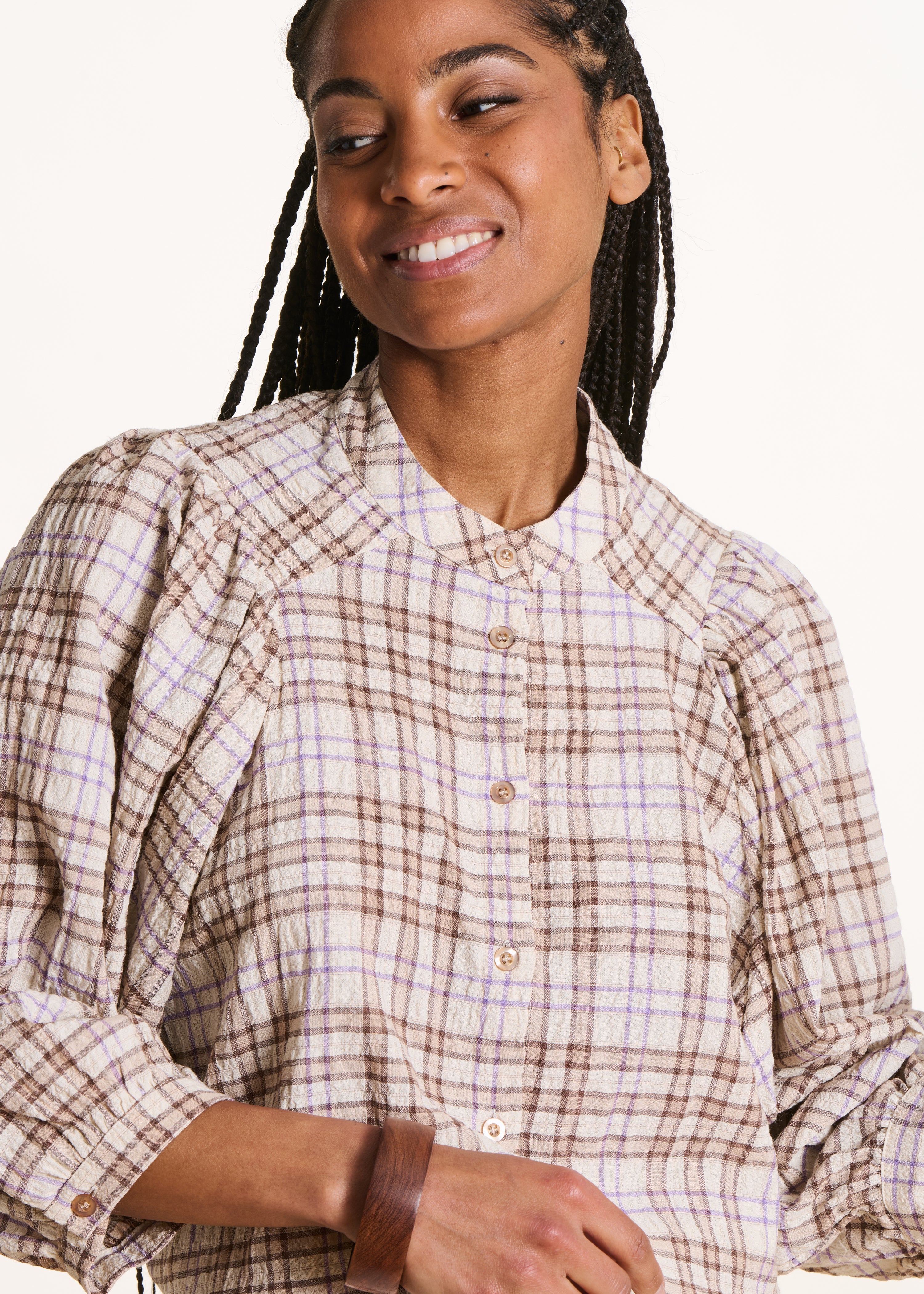 la-f-e-marabout-e-fibra-bluse-ecru-kariert image 1