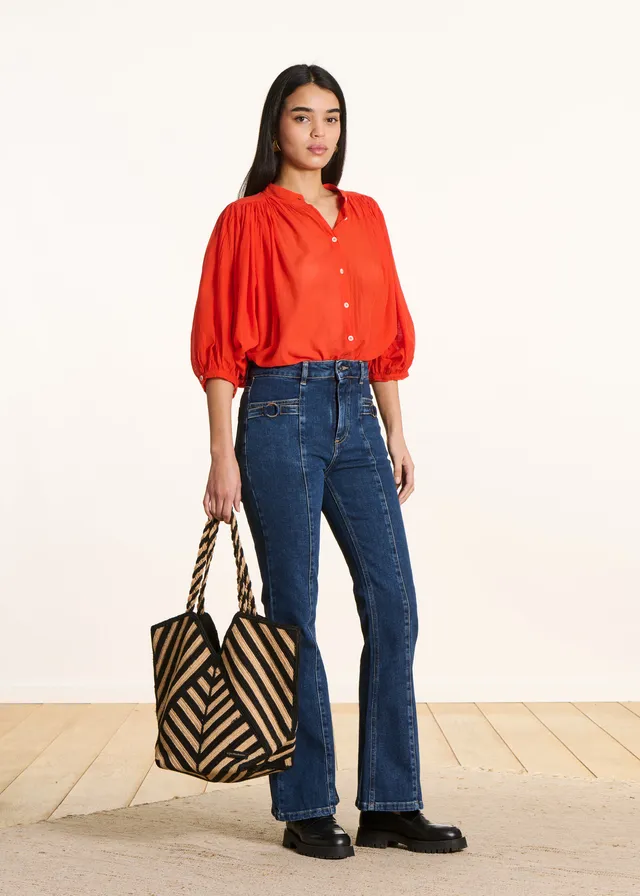 la-f-e-marabout-e-flare-high-waist-jeans-blau-bio-baumwolle image 1