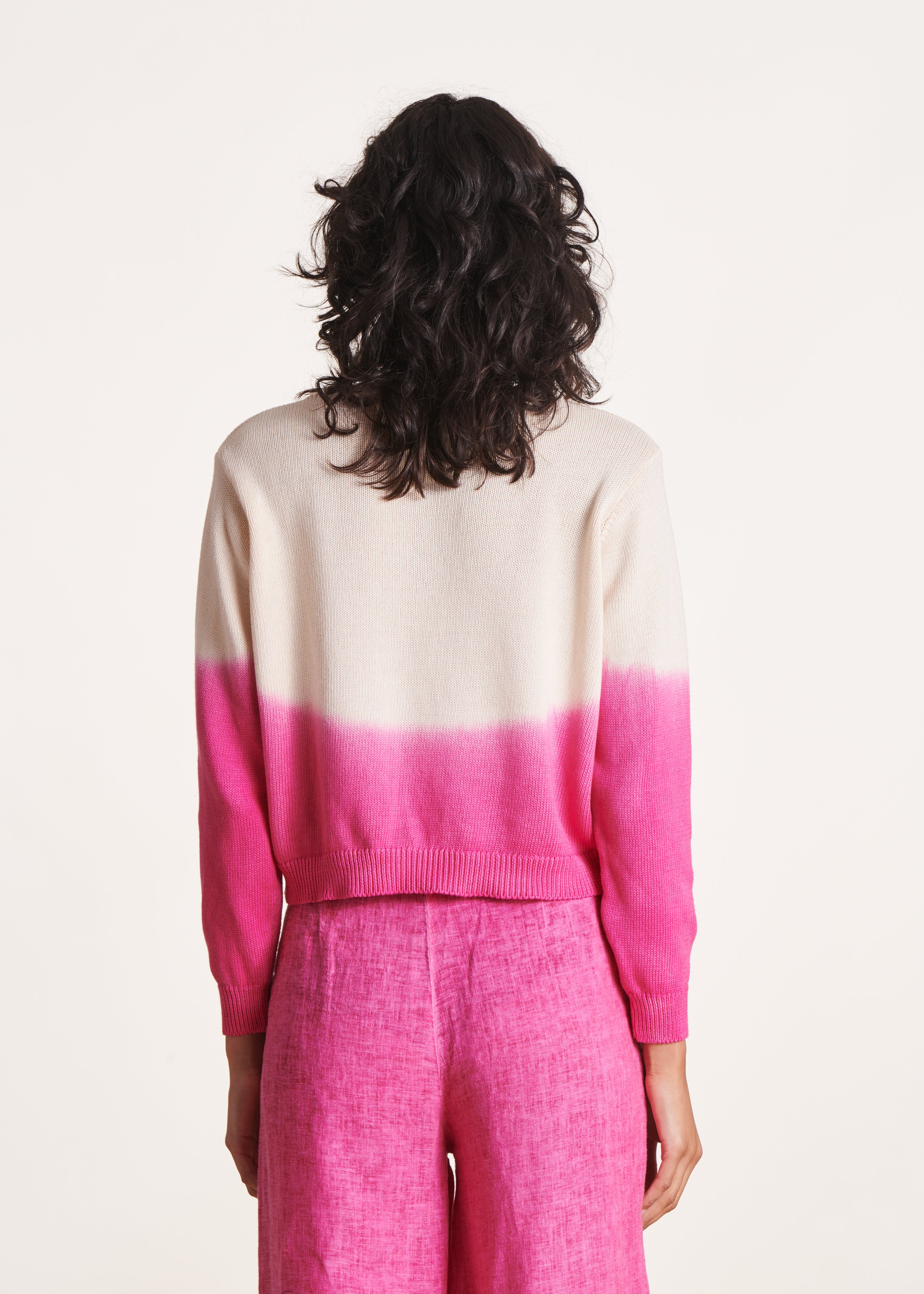 la-f-e-marabout-e-dustin-pullover-rosa-dip-dye-kurz-baumwolle image 3