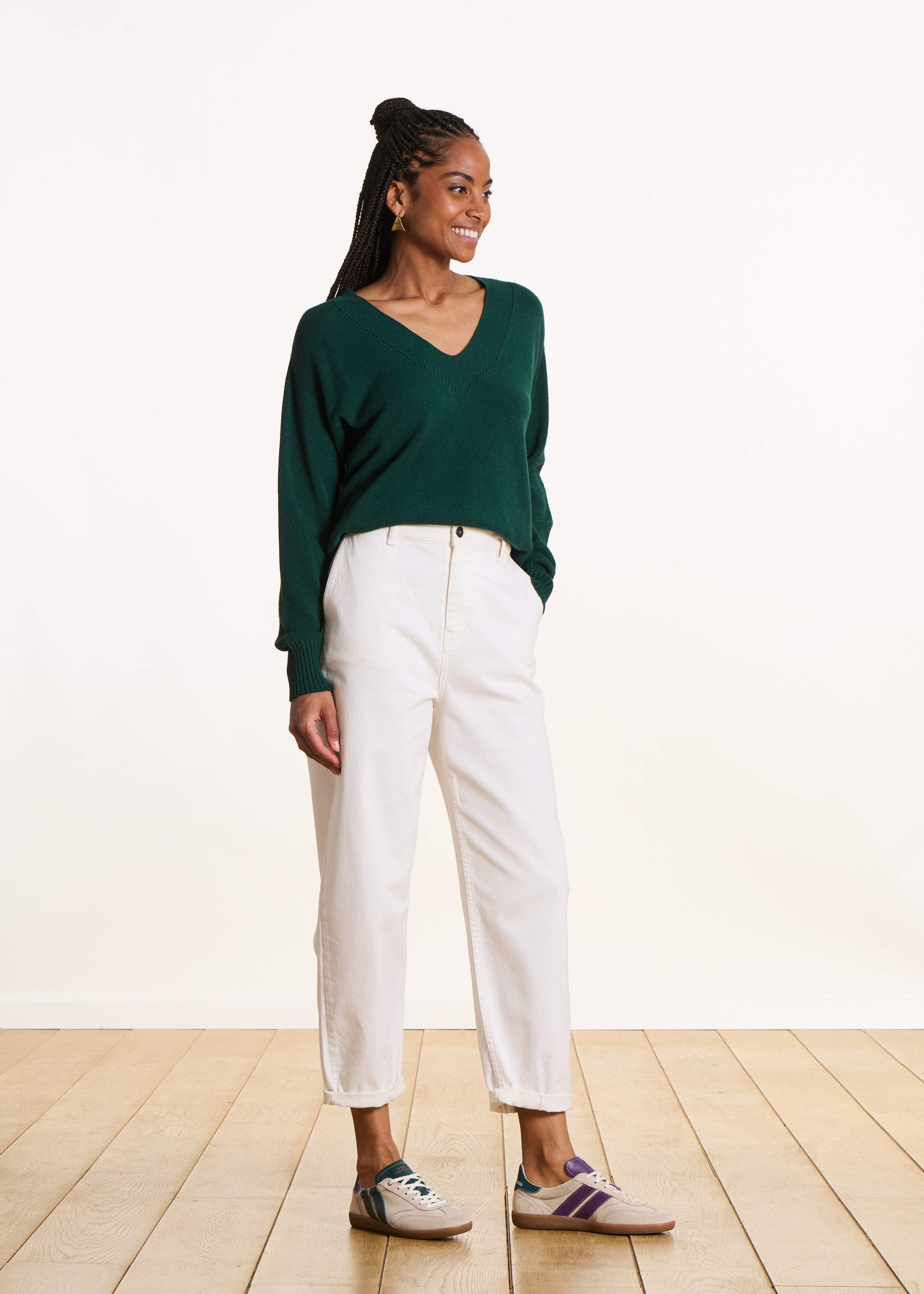 la-f-e-marabout-e-pulls-gilets-pullover-petrol-v-ausschnitt-wolle image 2