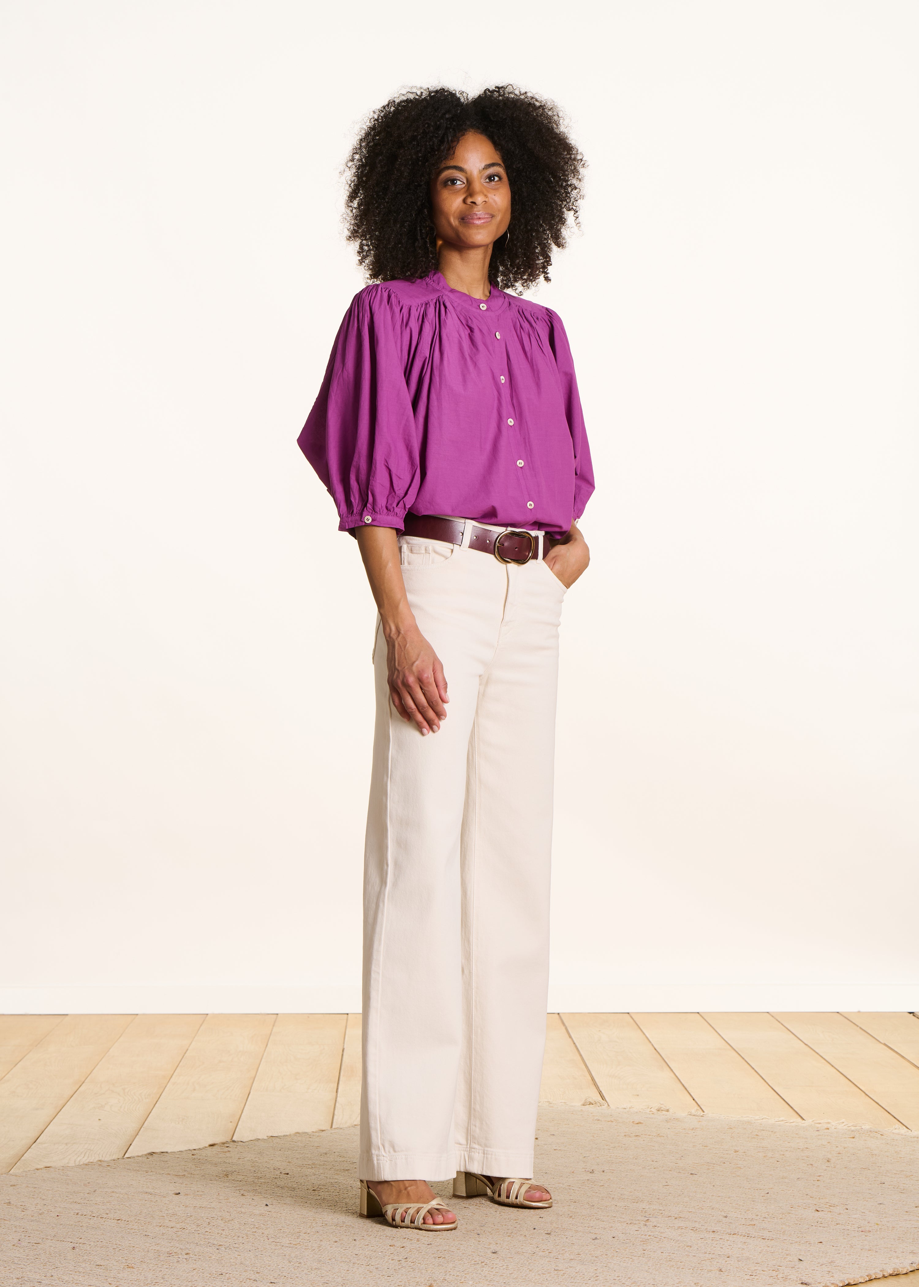 la-f-e-marabout-e-douwina-bluse-fuchsia-baumwolle image 2