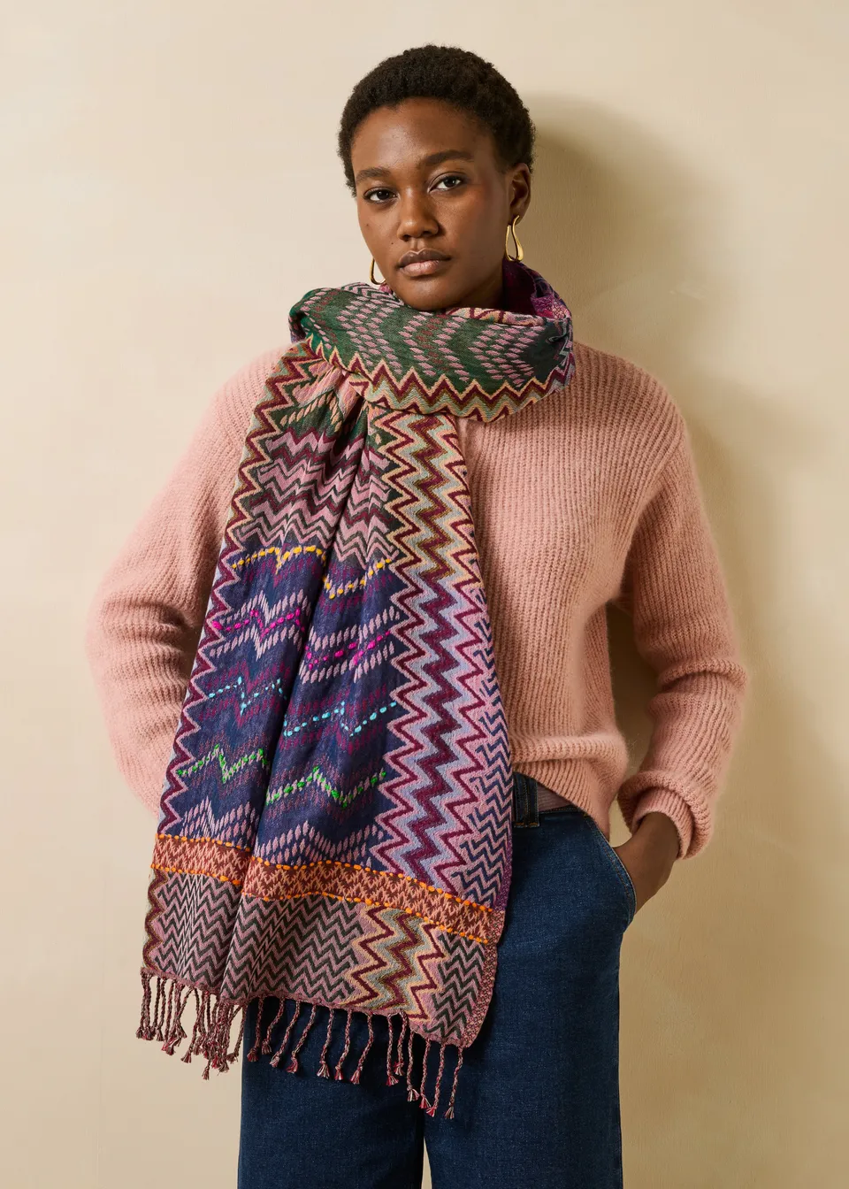 la-f-e-marabout-e-grinolo-schal-multicolor-zickzack image 1