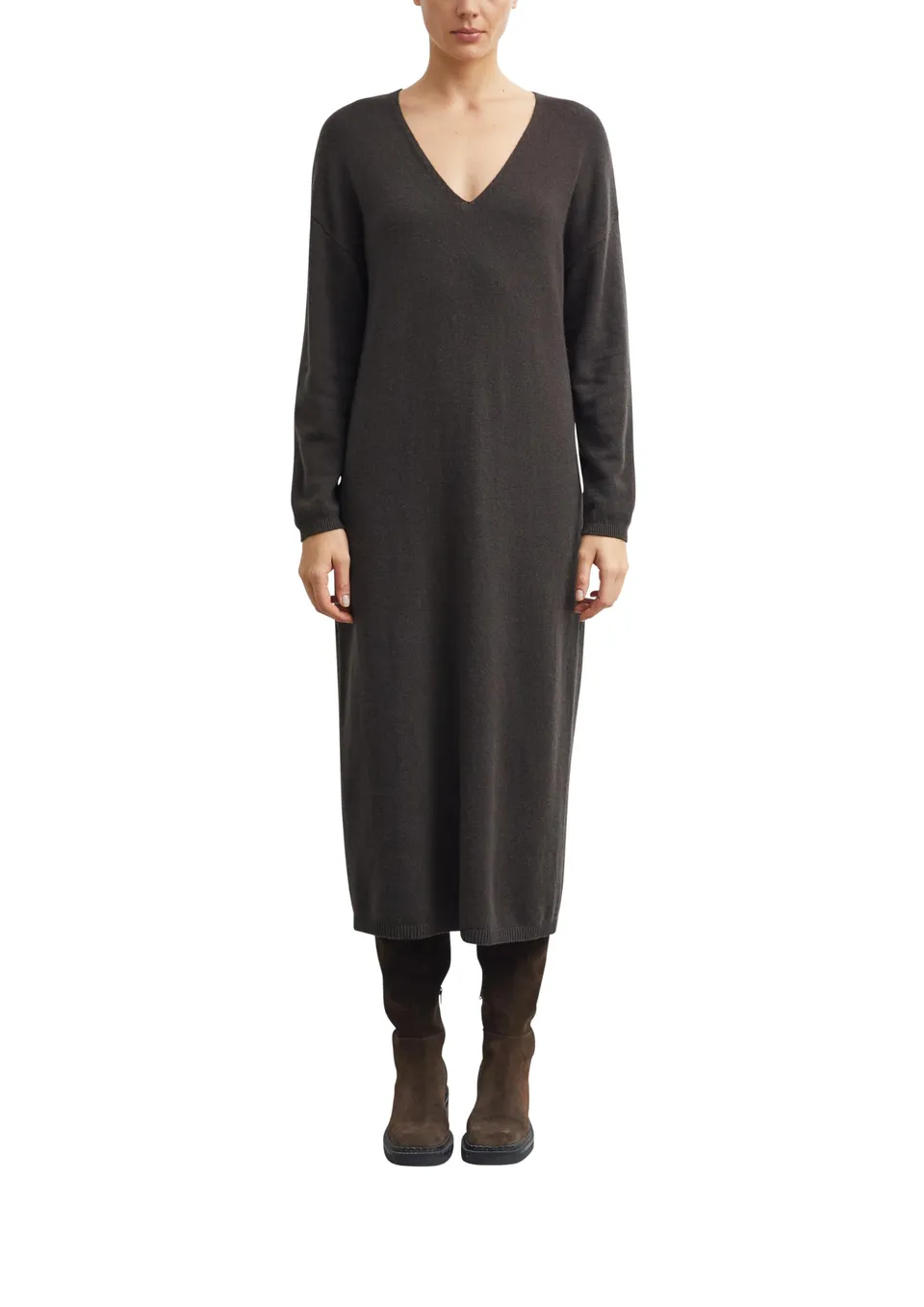 comma-dresses-strickkleid-2184660-midi-gr-42-v-ausschnitt image 1
