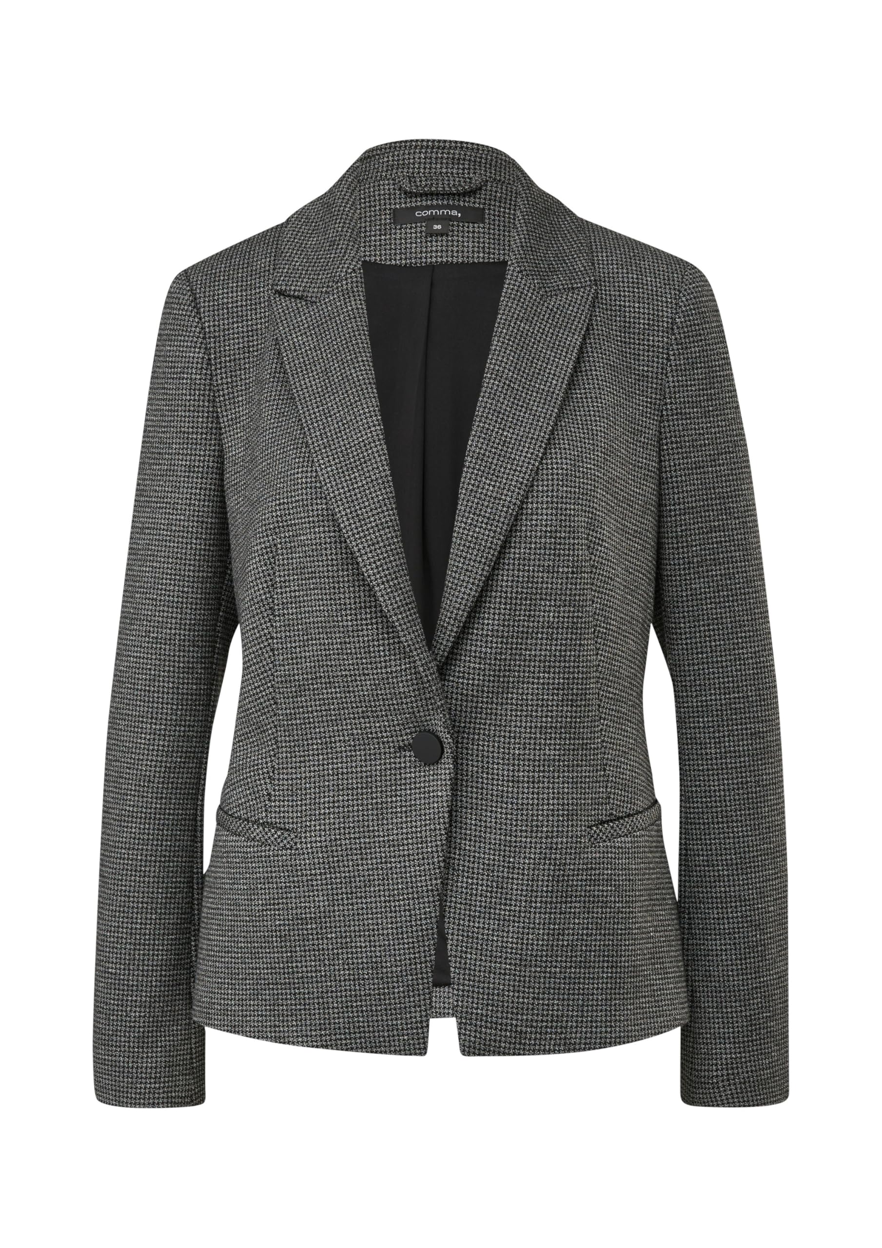 comma-blazer-pepita-muster-jacquard-damenblazer-gr-40-schwarz image 3