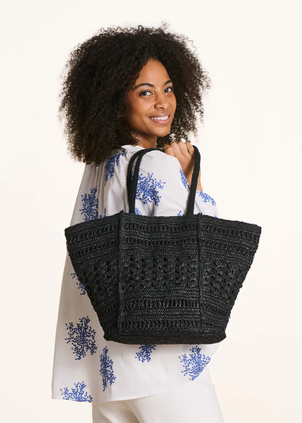 la-f-e-marabout-e-shopper-schwarz-raphia-einheitsgr-e image 1
