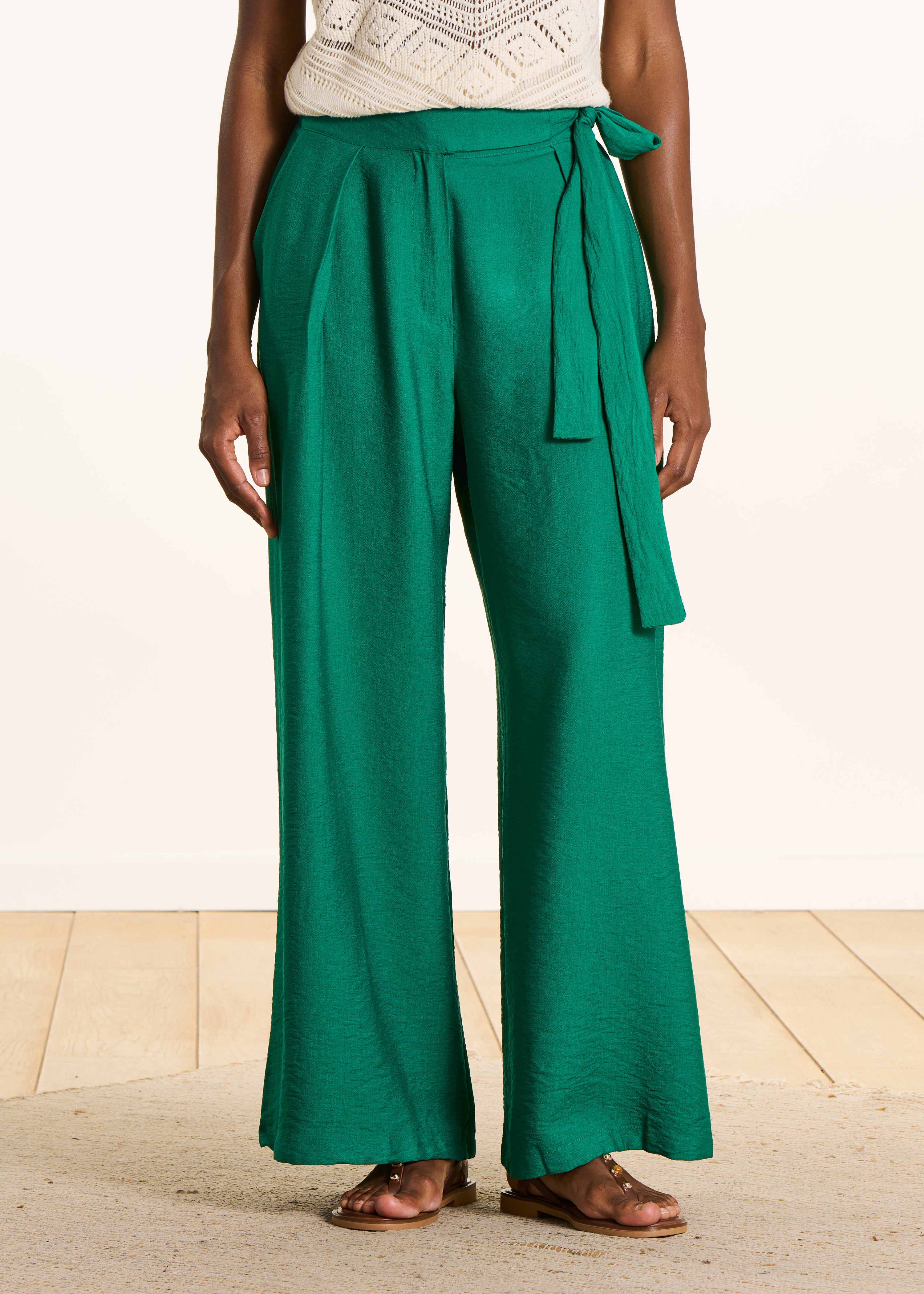 la-f-e-marabout-e-pantalons-hose-gr-n-weit-jacquard-bindeg-rtel image 2