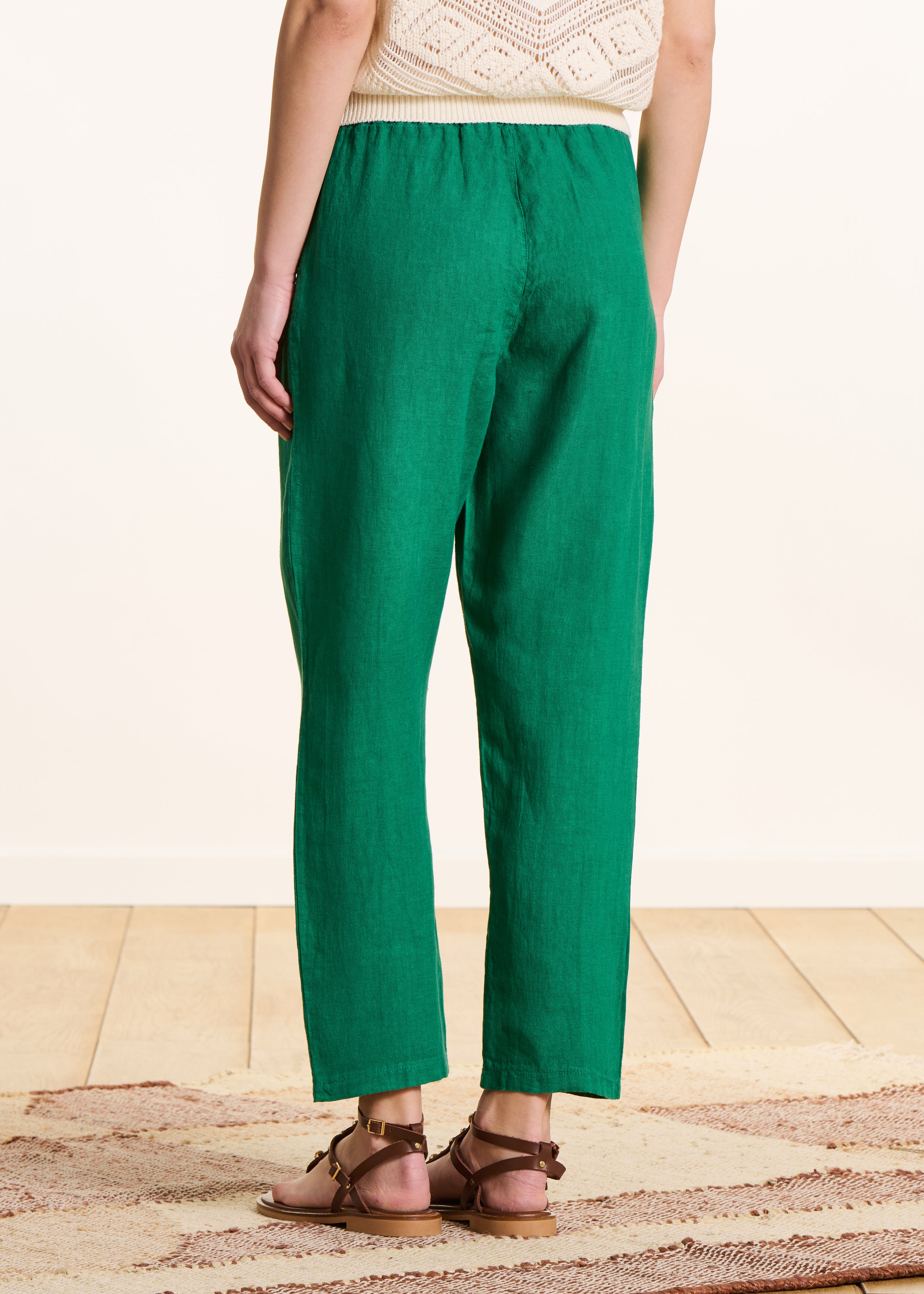 la-f-e-marabout-e-pantalons-7-8-leinenhose-gr-n-weites-bein image 3
