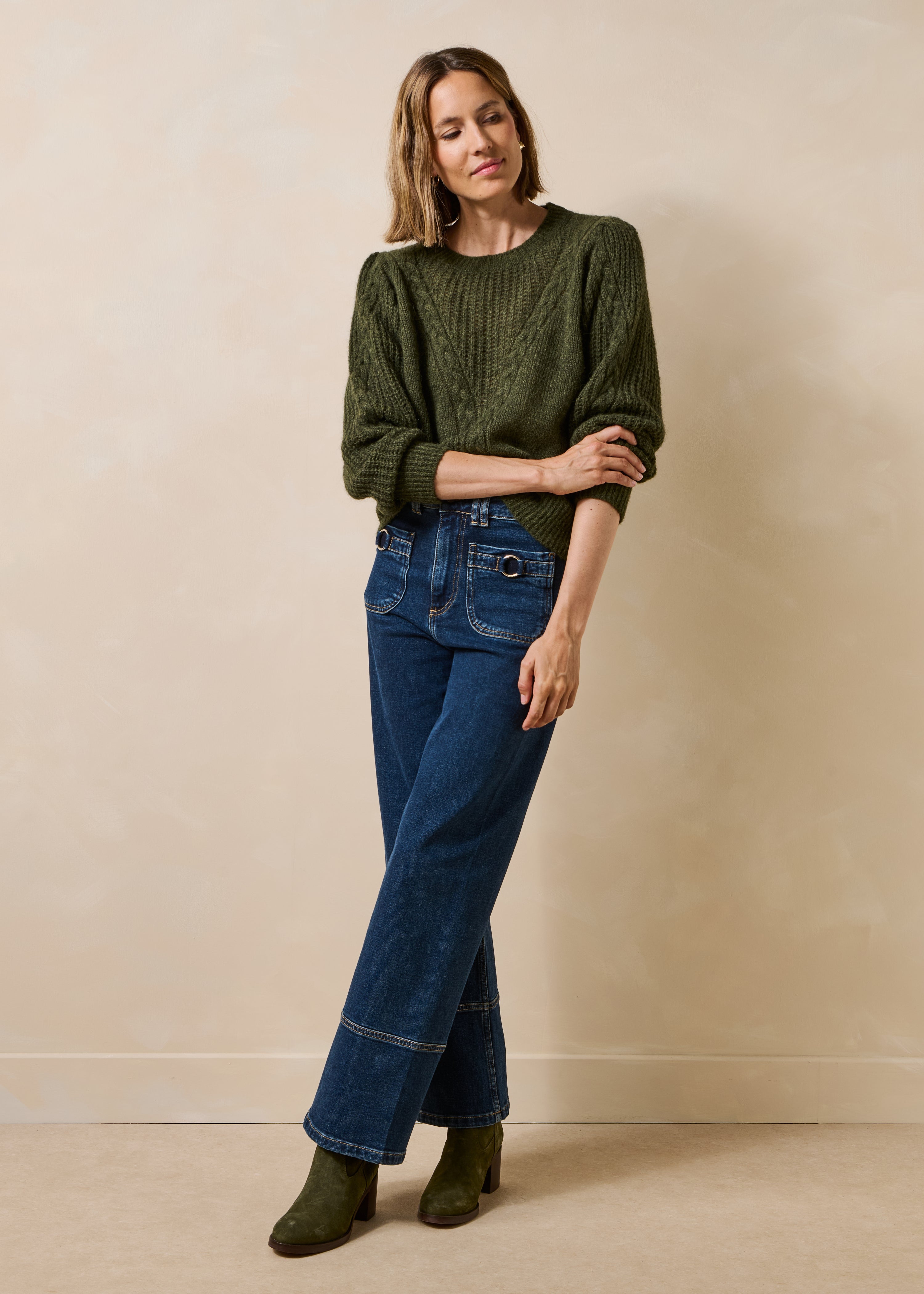 la-f-e-marabout-e-garera-pullover-khaki-zopf image 2
