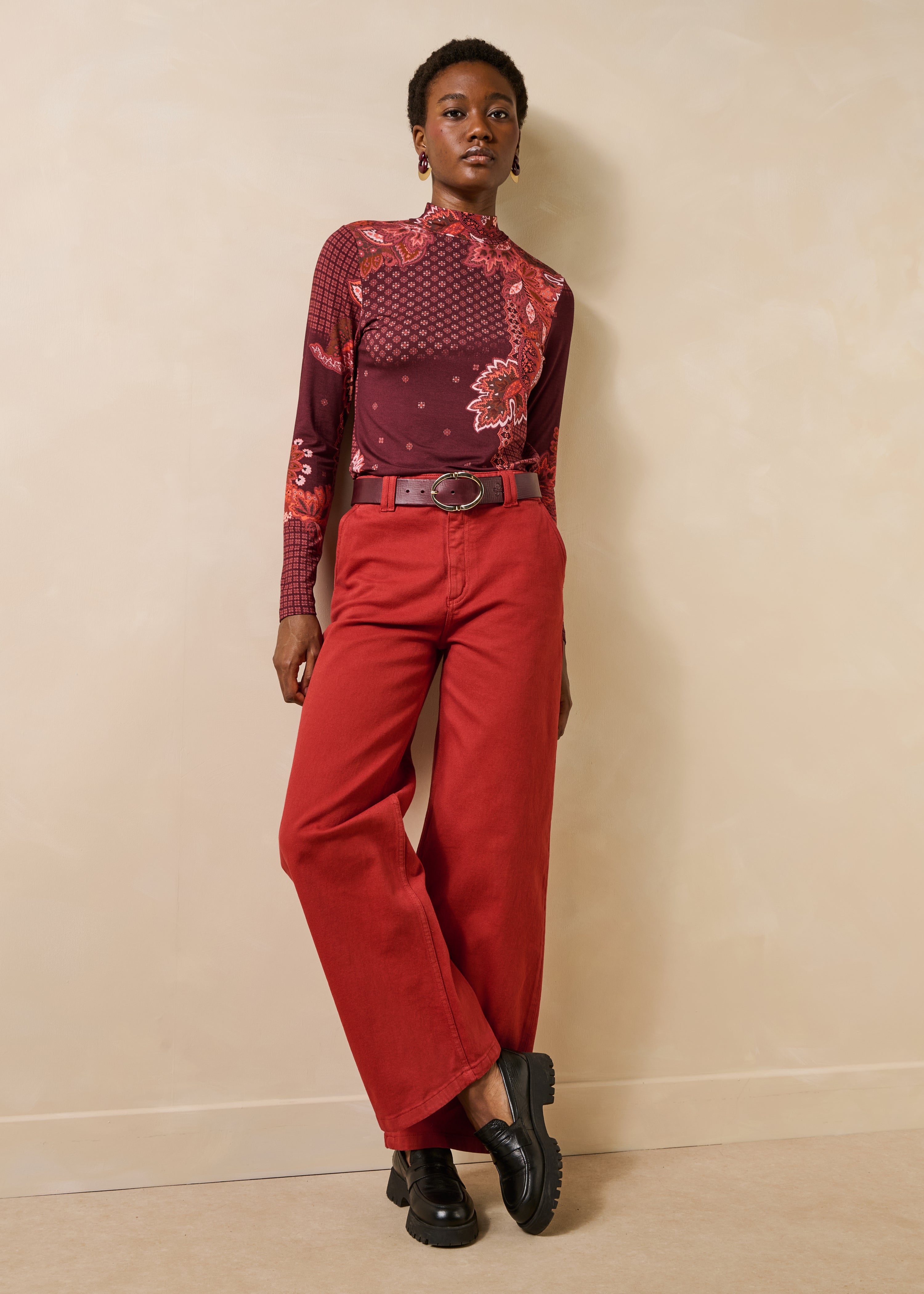 la-f-e-marabout-e-covola-t-shirt-rot-paisley image 2