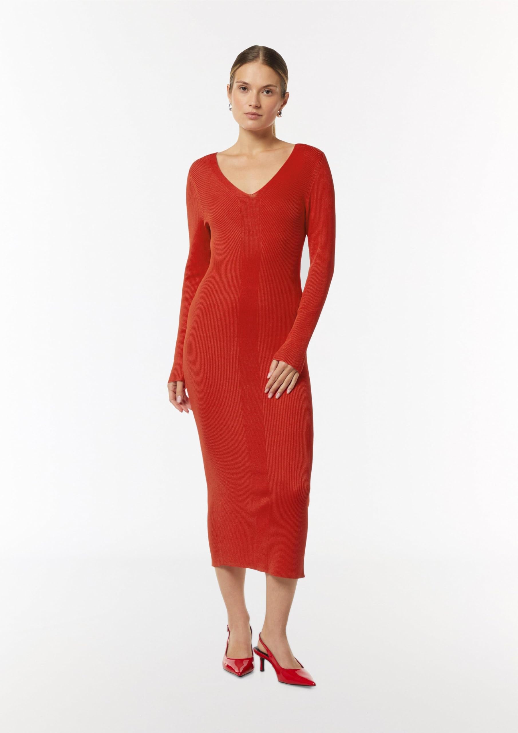 comma-slim-fit-kleid-v-ausschnitt-kleid-gr-44-schwarz image 6