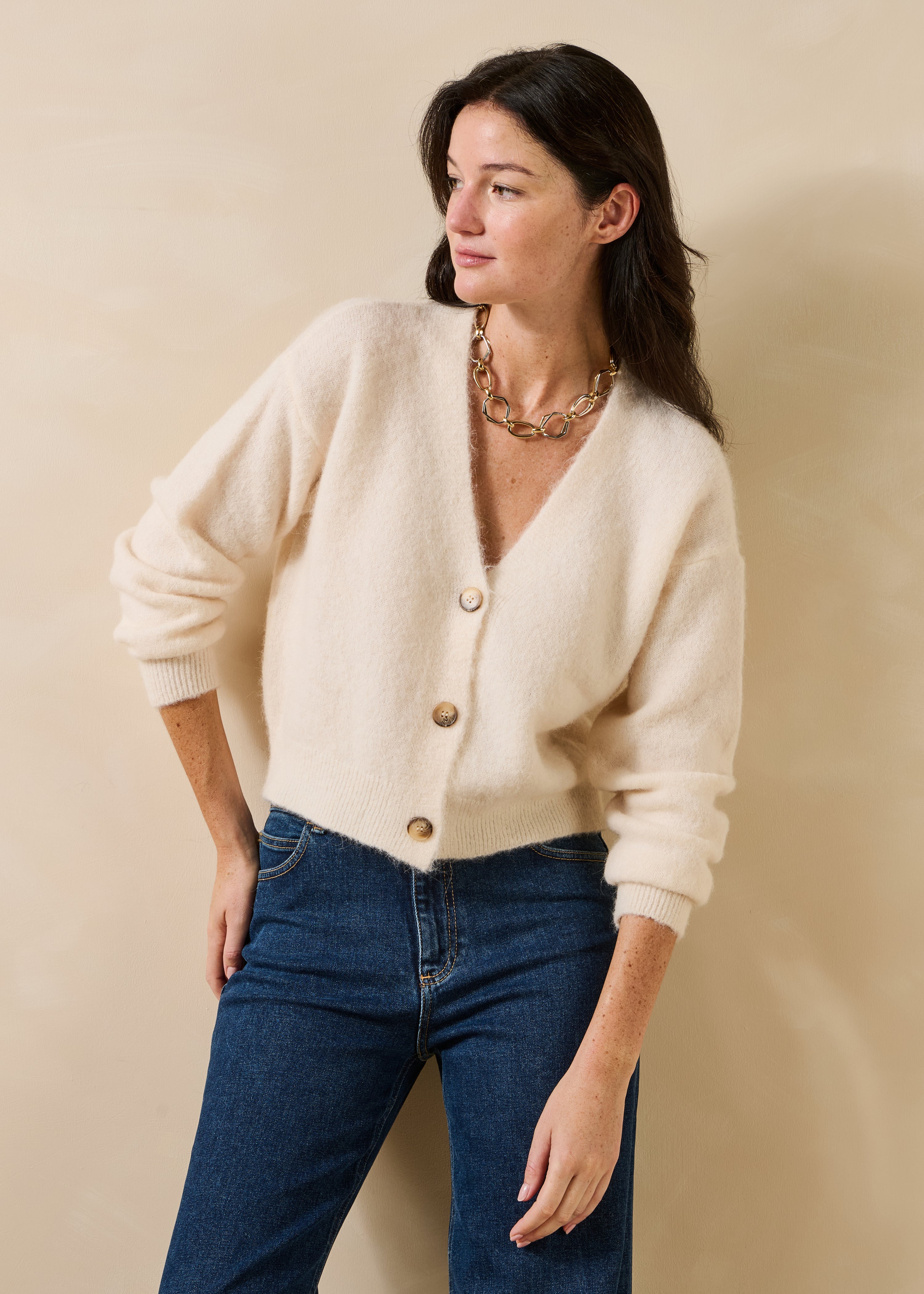 la-f-e-marabout-e-pulls-gilet-gecko-strickjacke-ecru-alpaka-kurz image 1