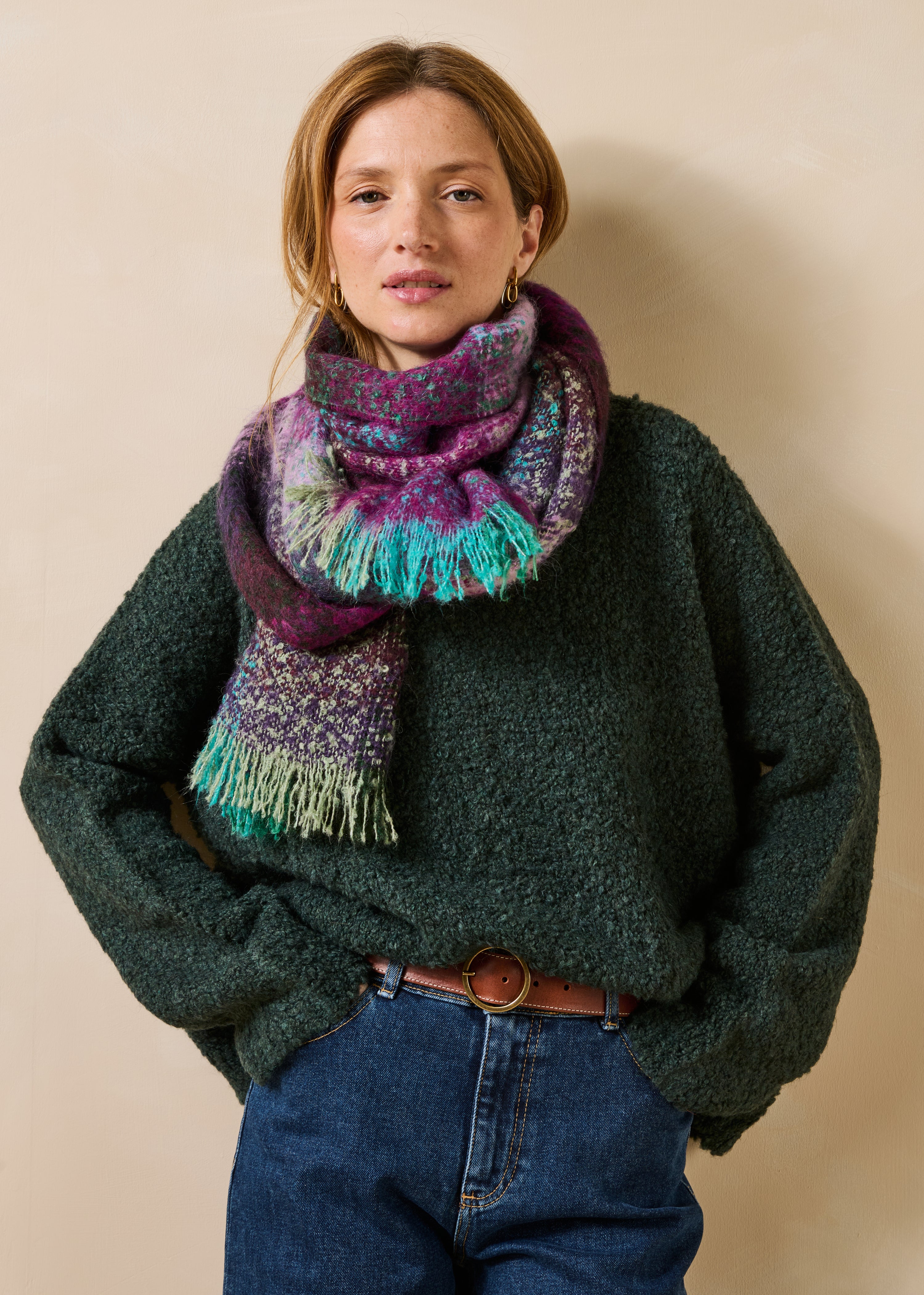 la-f-e-marabout-e-grawel-schal-damen-bunt-karo-mohair-fransen image 1