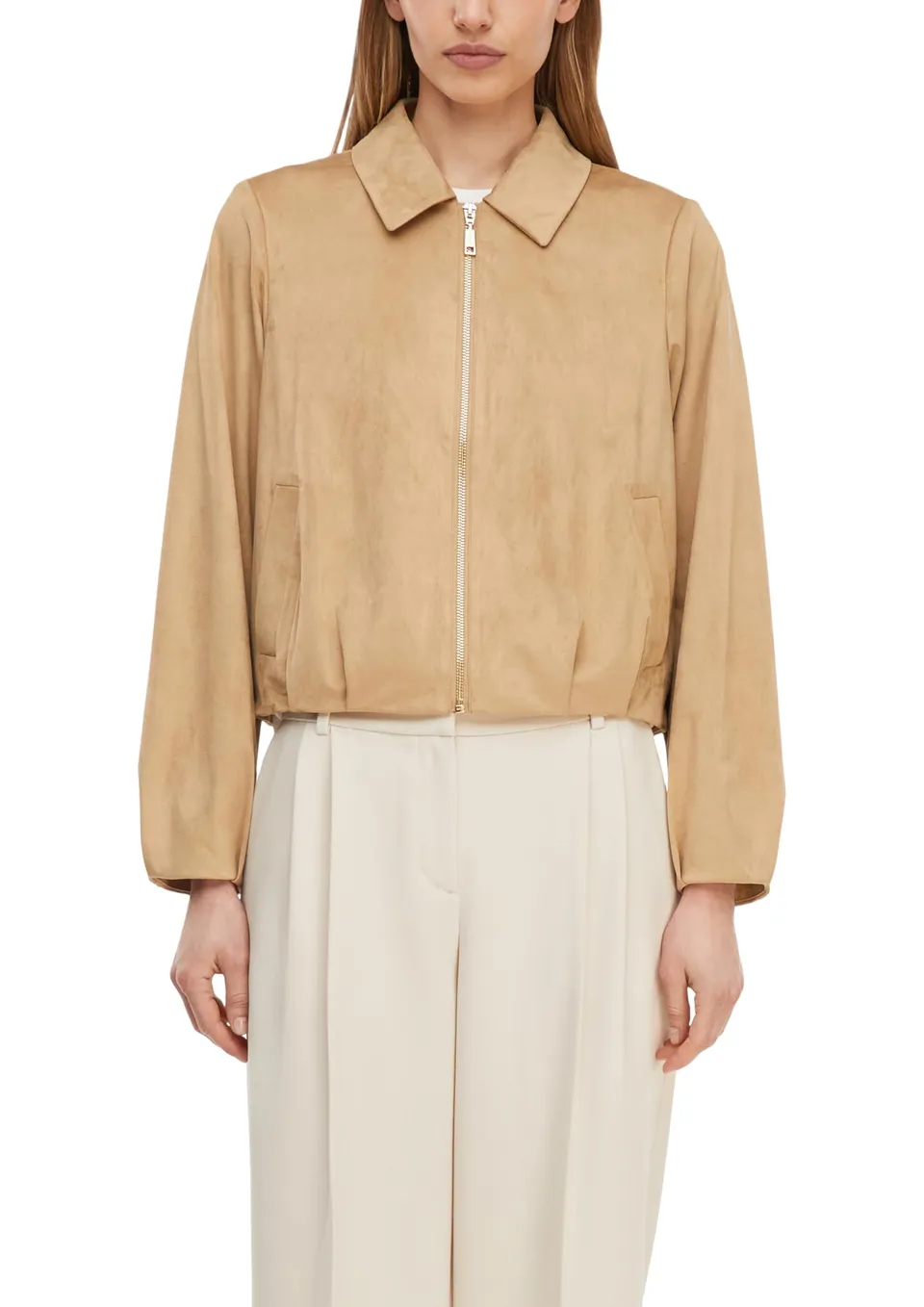 comma-blouson-jacke-veloursleder-optik-falten-gr-44 image 1