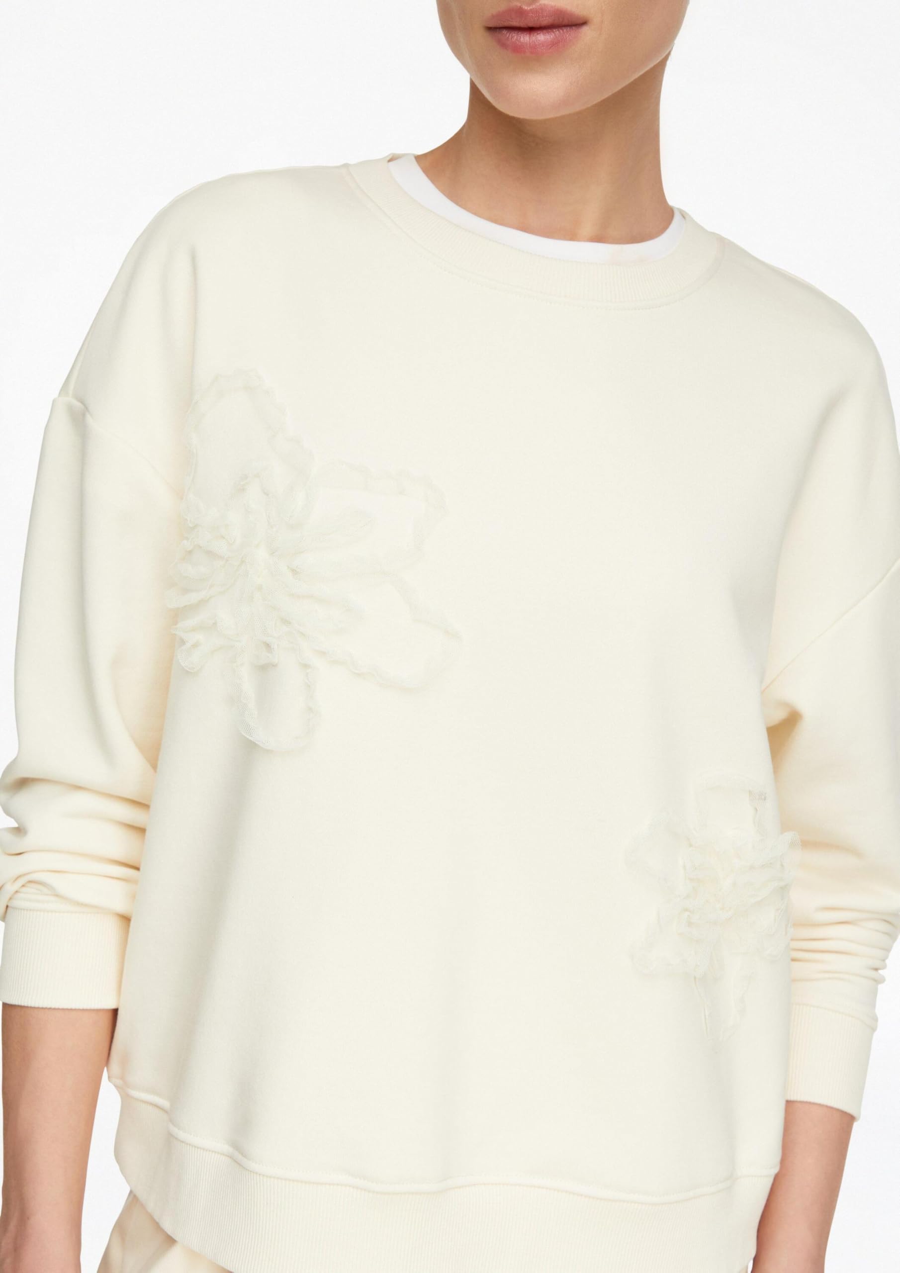 comma-sweatshirt-blumenapplikation-baumwolle-relaxed-fit image 4