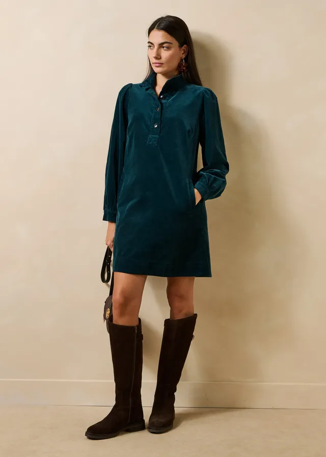 la-f-e-marabout-e-gong-kleid-damen-petrol-cord image 1