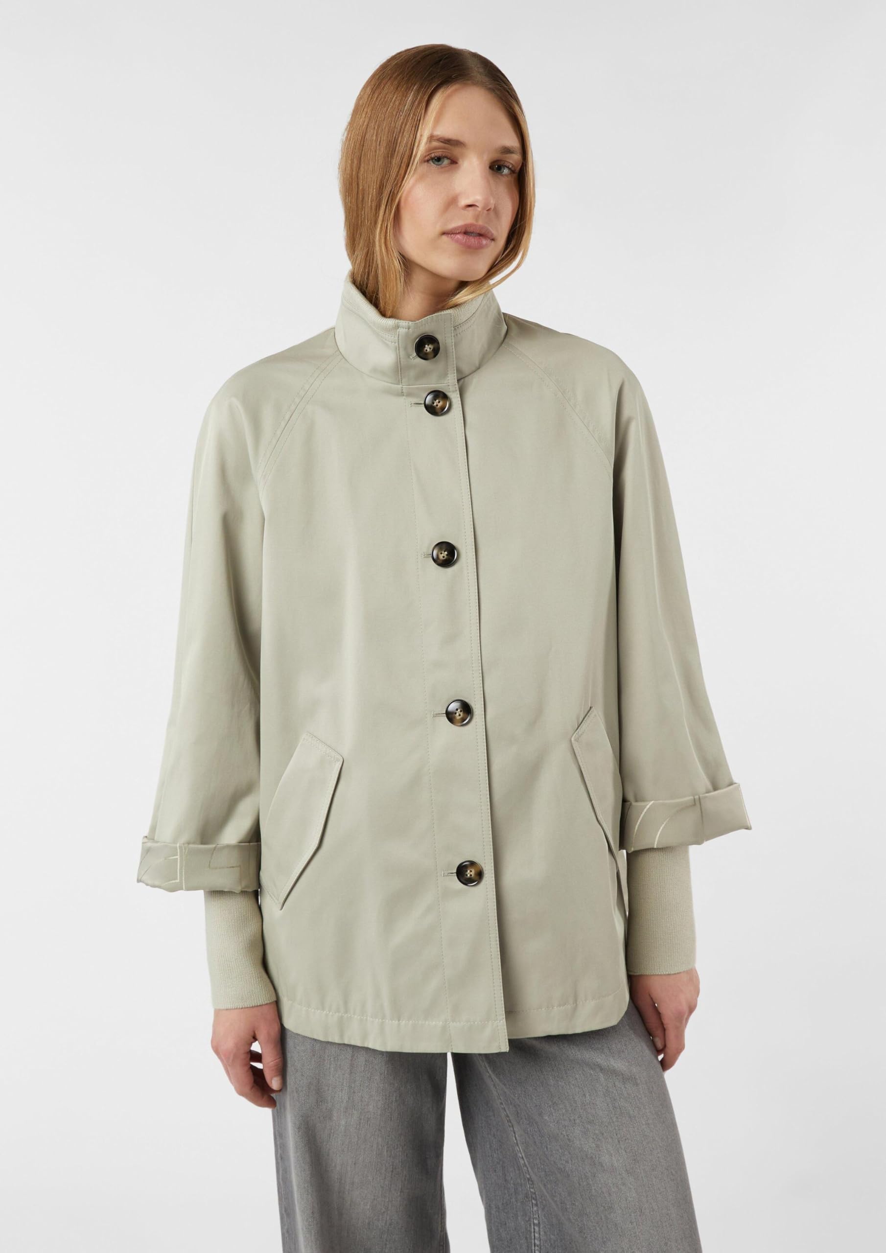 comma-cape-jacke-xs-beige-stehkragen-relaxed-fit image 3