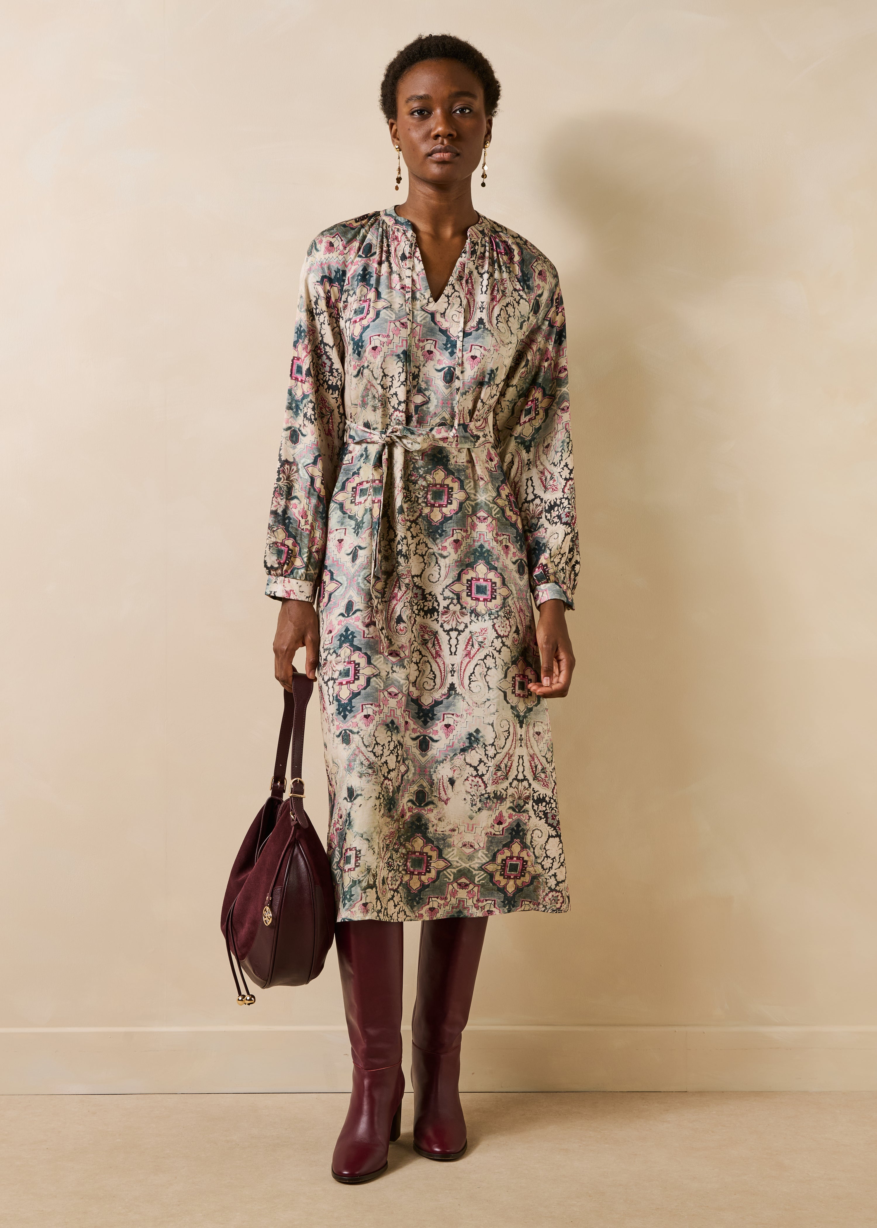 la-f-e-marabout-e-guapi-maxikleid-ecru-print-langarm image 1