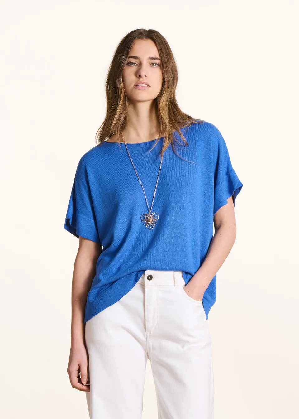 la-f-e-marabout-e-fregate-pullover-blau-bootsausschnitt image 1