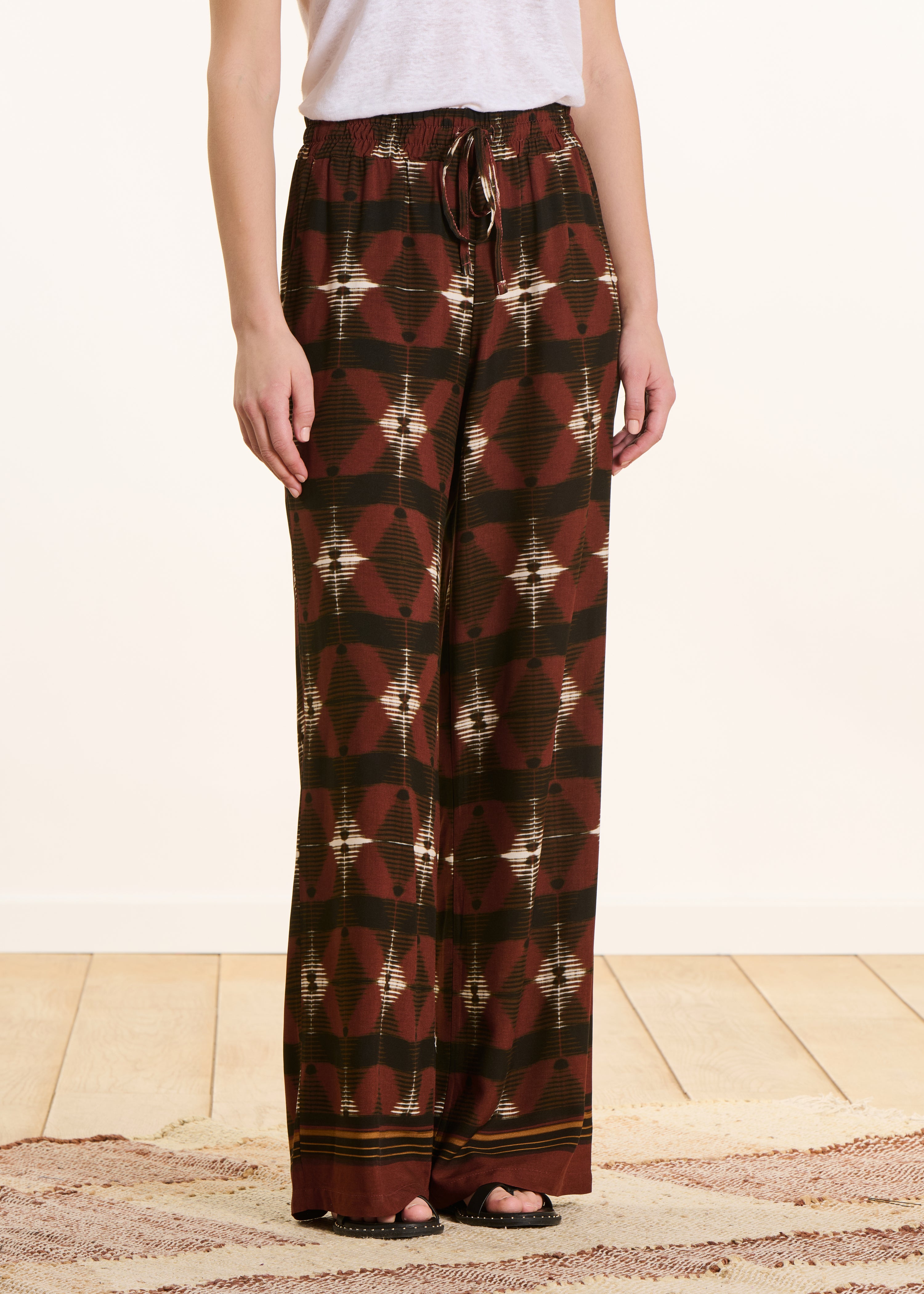 la-f-e-marabout-e-pacoa-hose-braun-gemustert-weit image 2