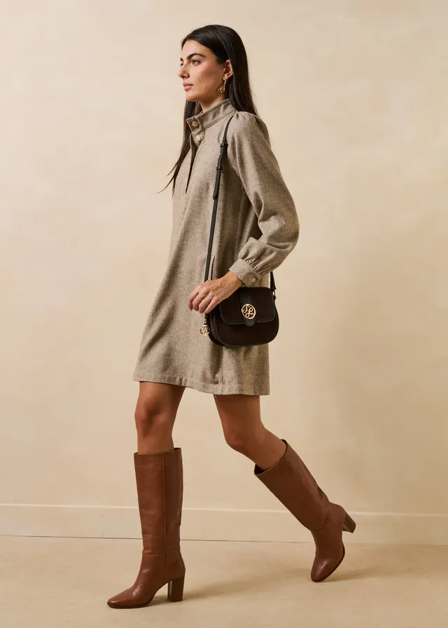 la-f-e-marabout-e-robes-gong-kleid-tweed-beige-greige image 1