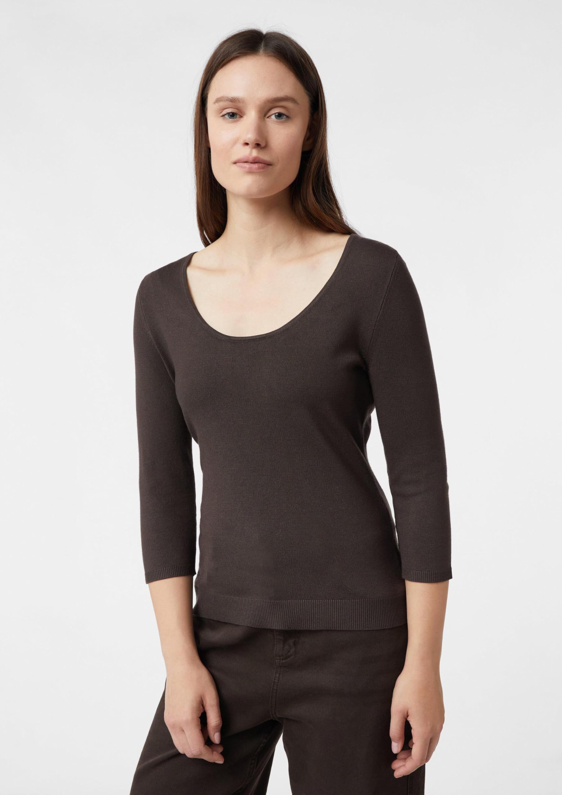 comma-feinstrickpullover-viskosemix-slim-fit-dunkelbraun image 7