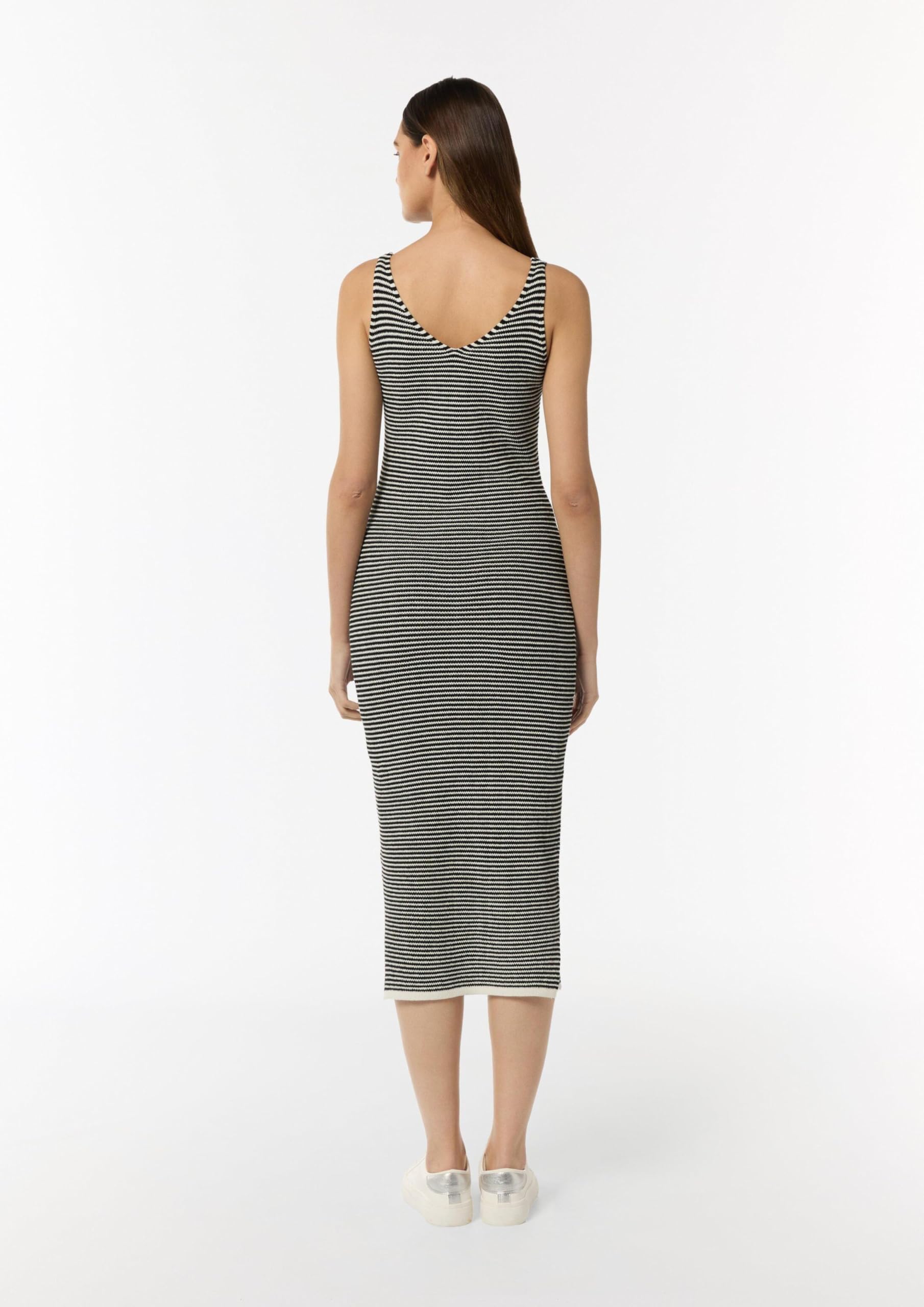 comma-strickkleid-baumwolle-streifen-gr-42-creme-schwarz image 6