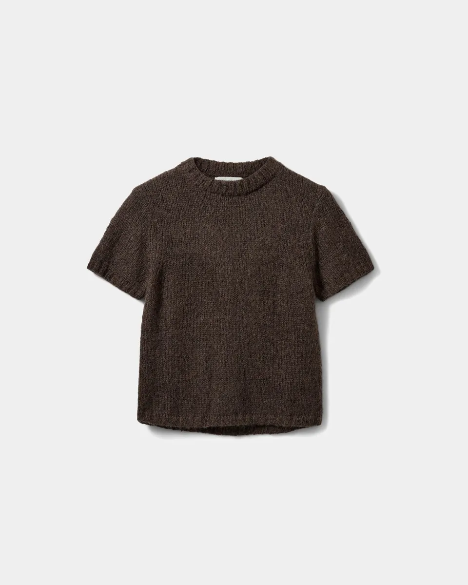 sofie-schnoor-women-sagasw-strickpullover-dunkelbraun-kurzarm image 1