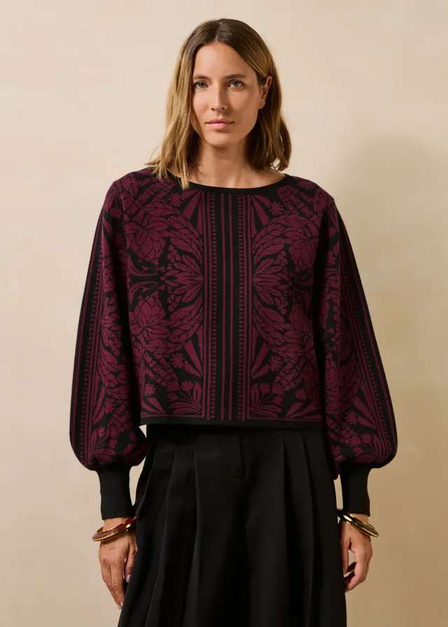 la-f-e-marabout-e-gambie-pullover-schwarz-jacquard image 1